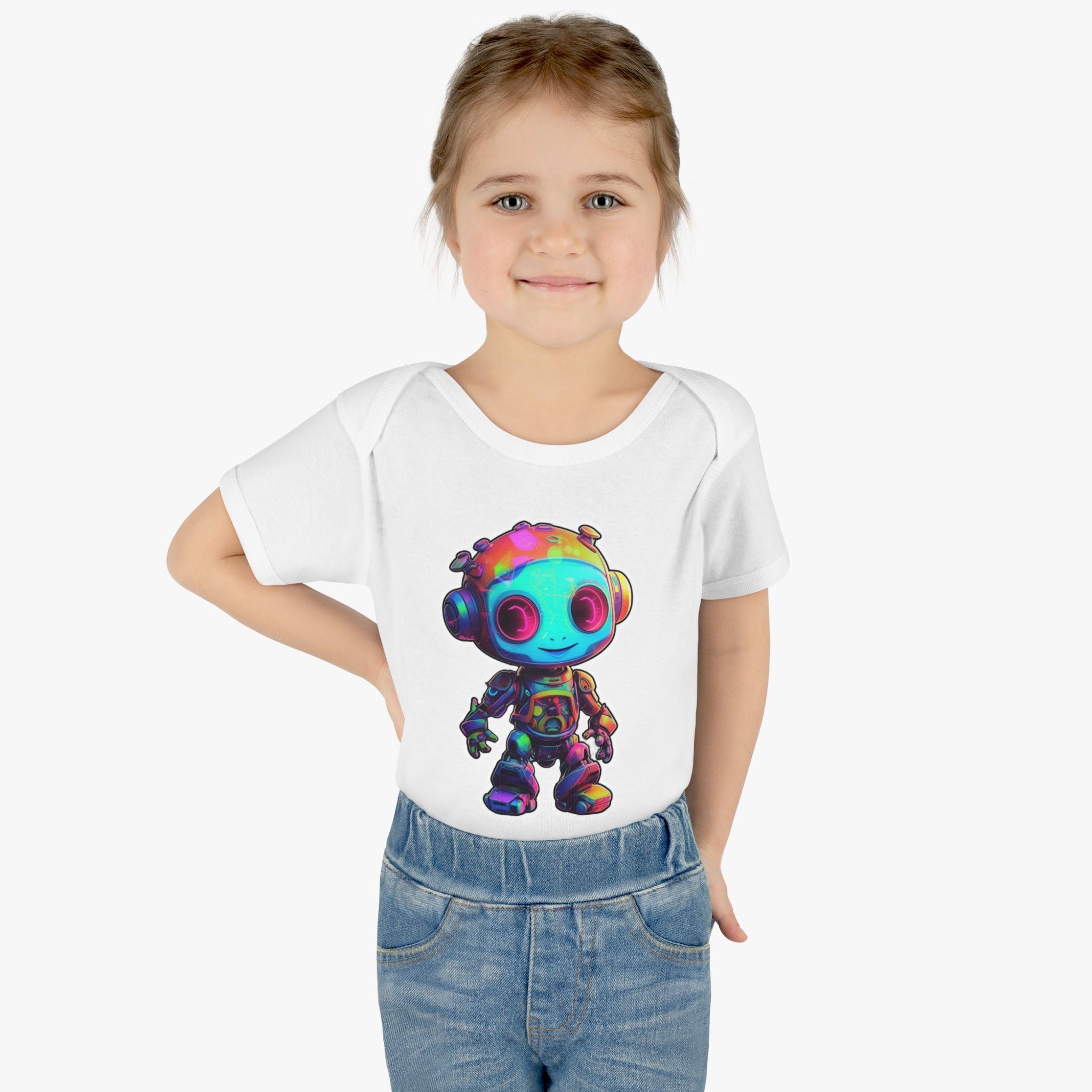 Infant Baby Rib Bodysuit - Chip, Robot Pop Art 07