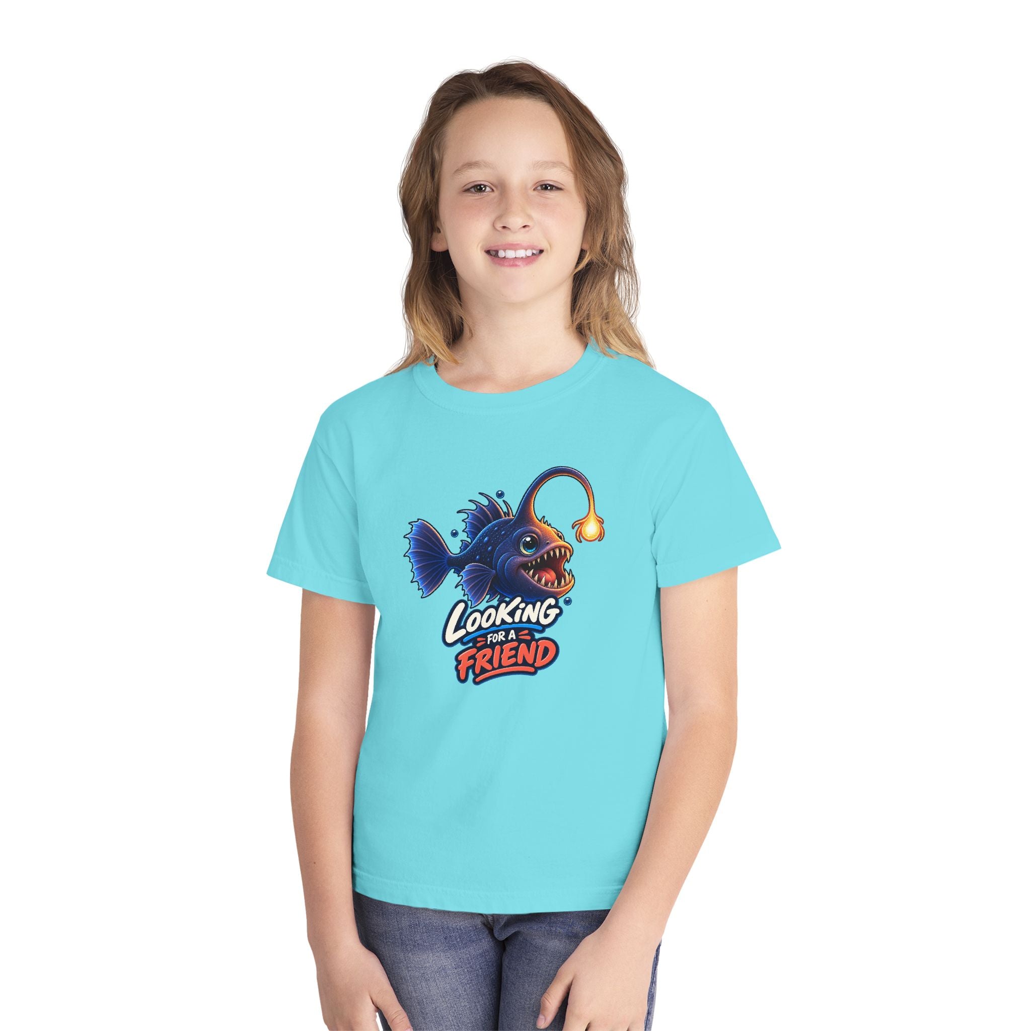 Youth Midweight Cotton Tee - Science collection - Angler Fish looking for a Friend