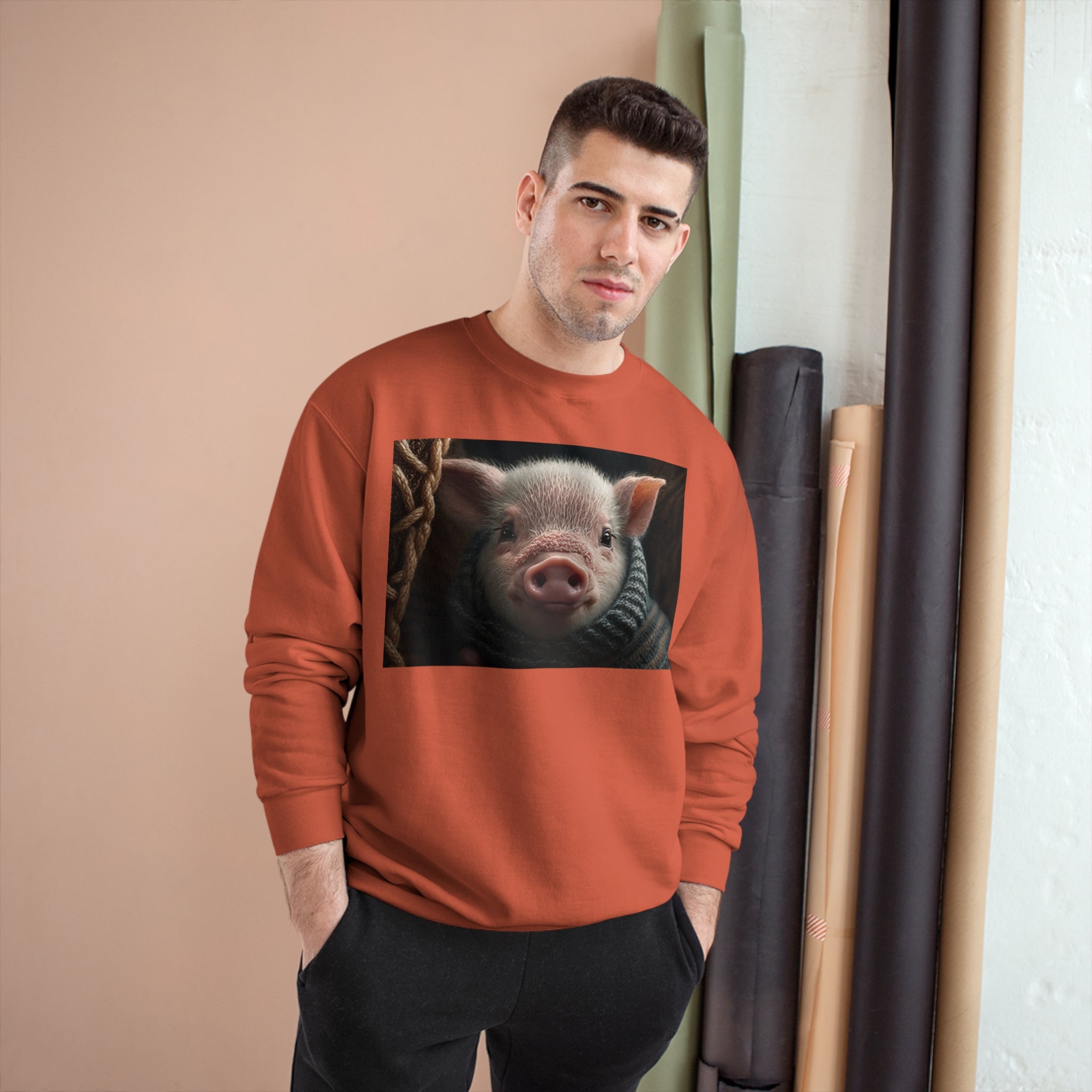 Champion Sweatshirt - Knit Animals, Piglet