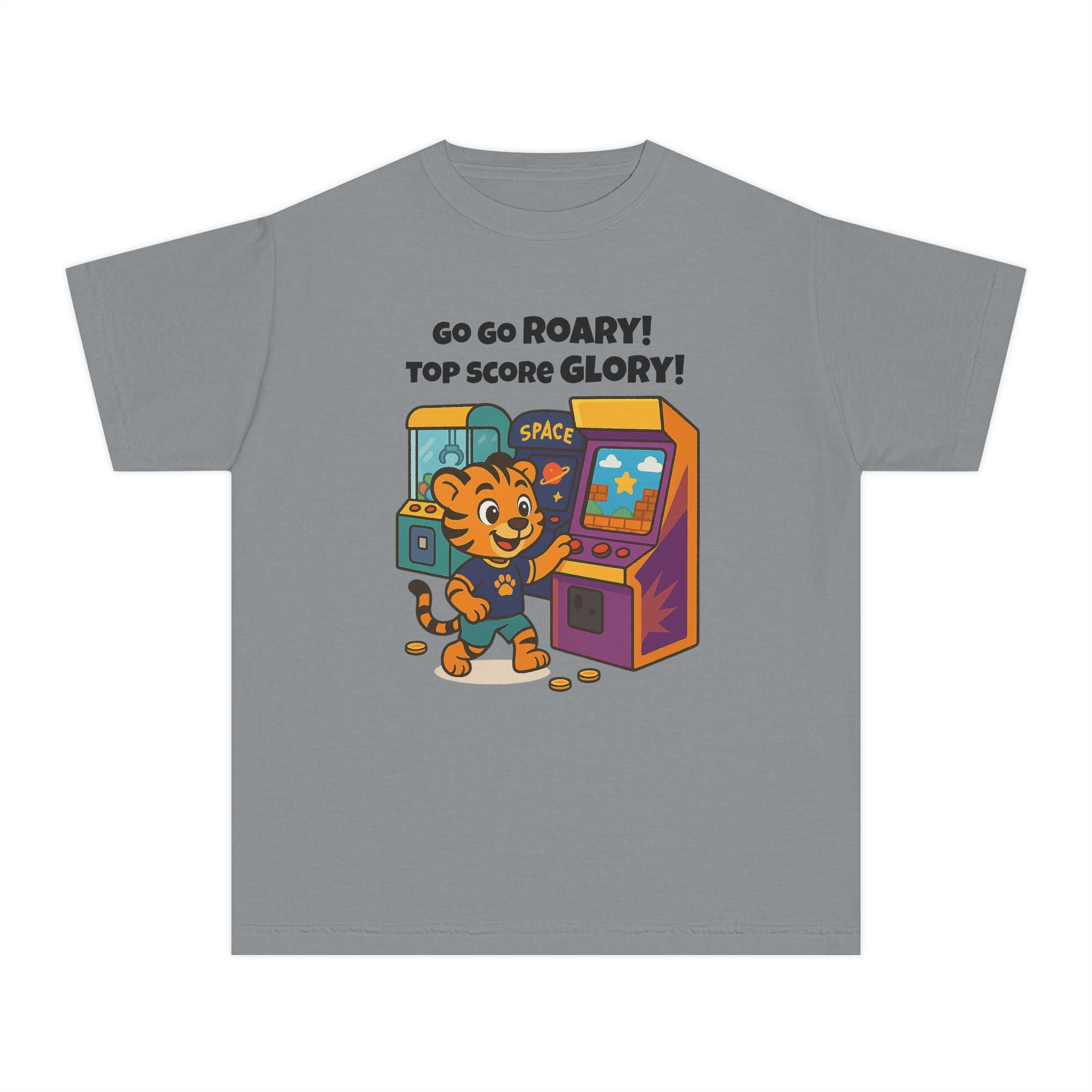 Youth Midweight Cotton Tee - Roary's Adventures at the Arcade