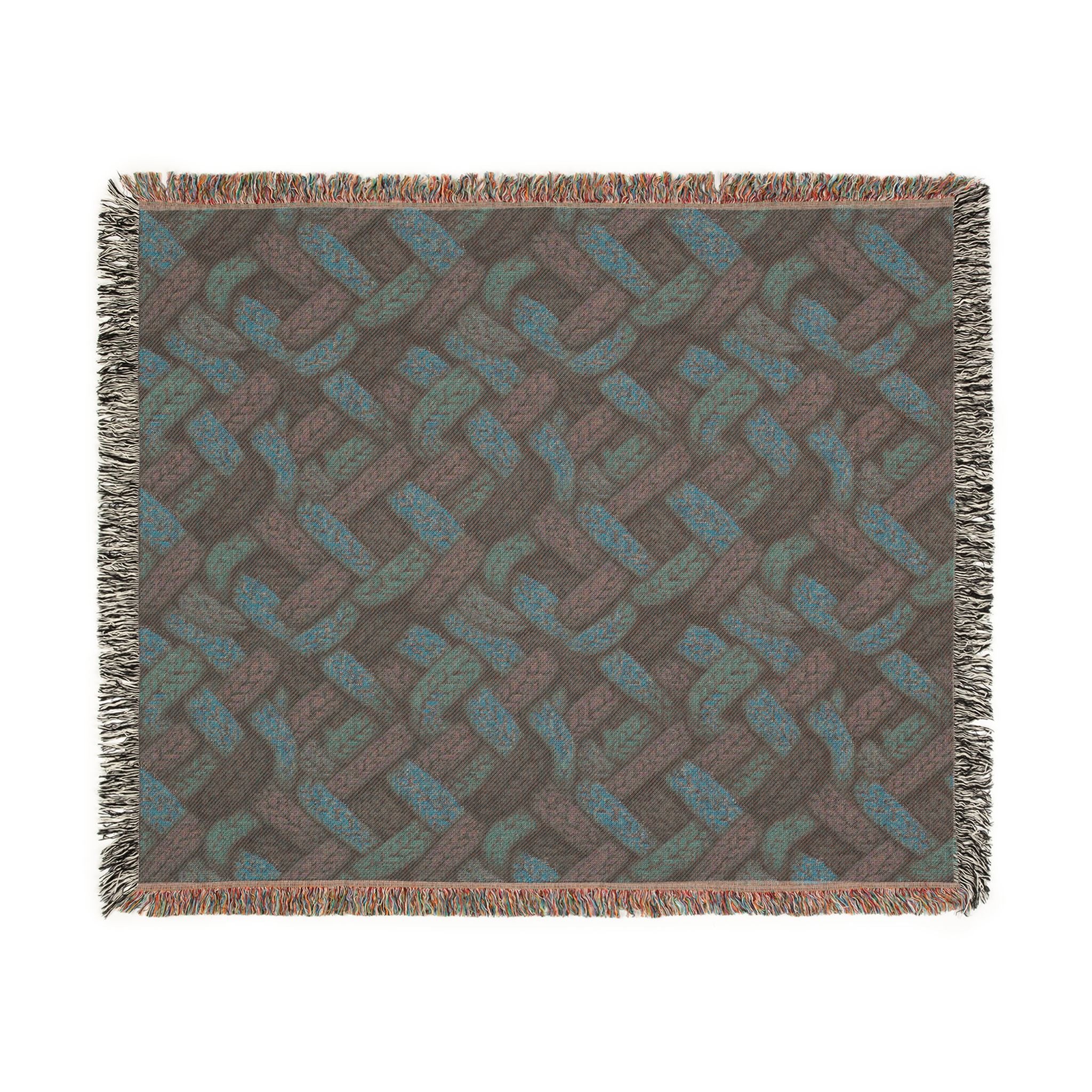 Woven Throw Blanket — Reversible Cozy Check Pattern for Living Room & Cabin - Design 07