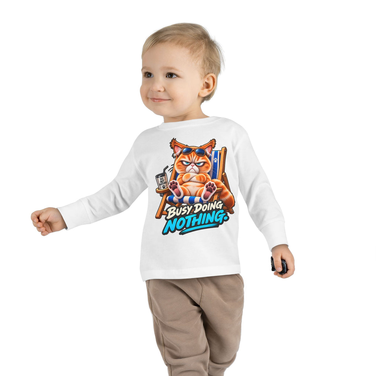 Busy doing Nothing - Mildly Feral - Toddler Long Sleeve Tee
