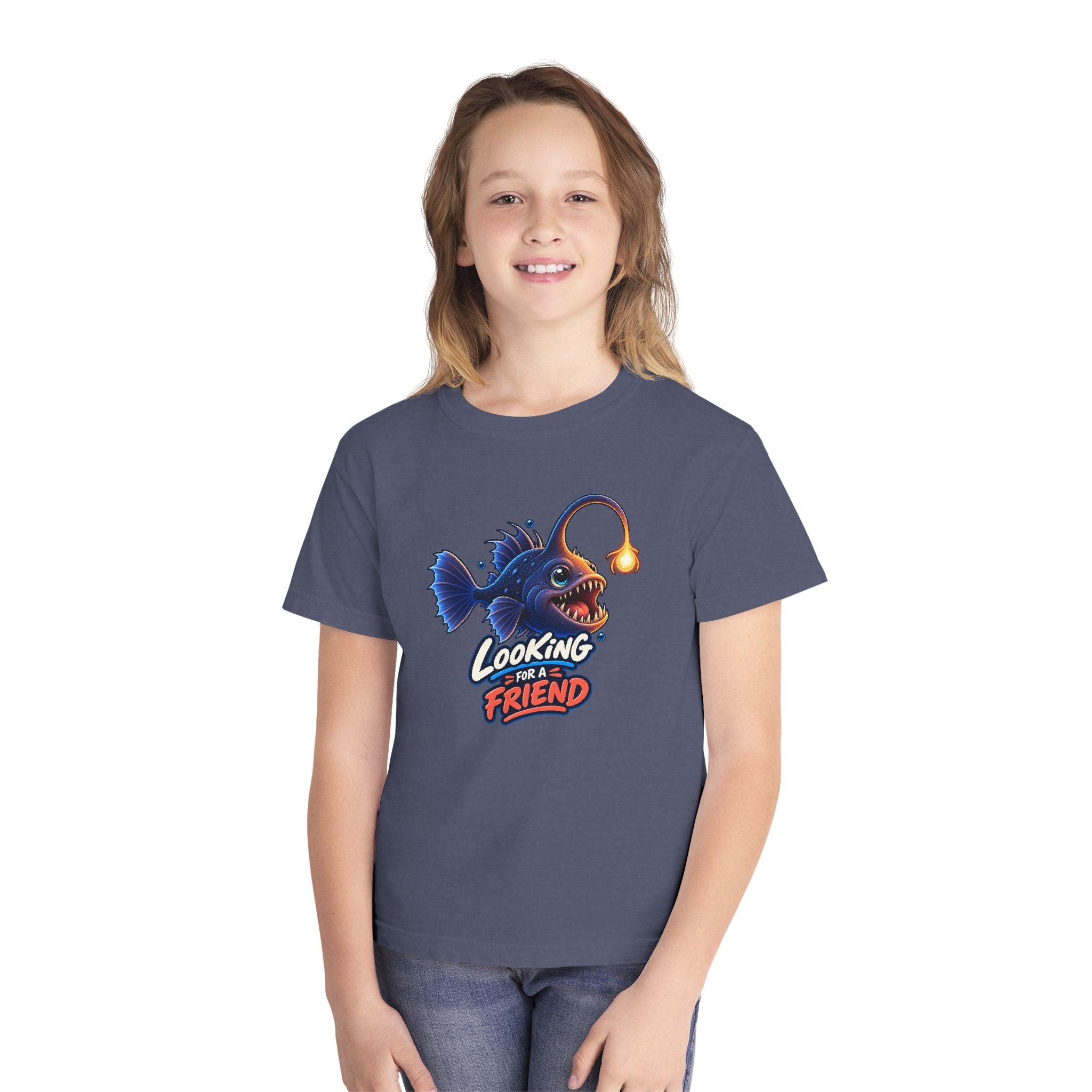 Youth Midweight Cotton Tee - Science collection - Angler Fish looking for a Friend