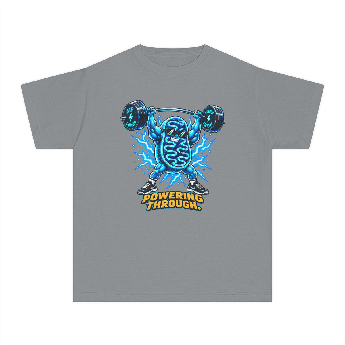 Mitochondria Powerhouse, a Science design, on a youth midweight cotton tee
