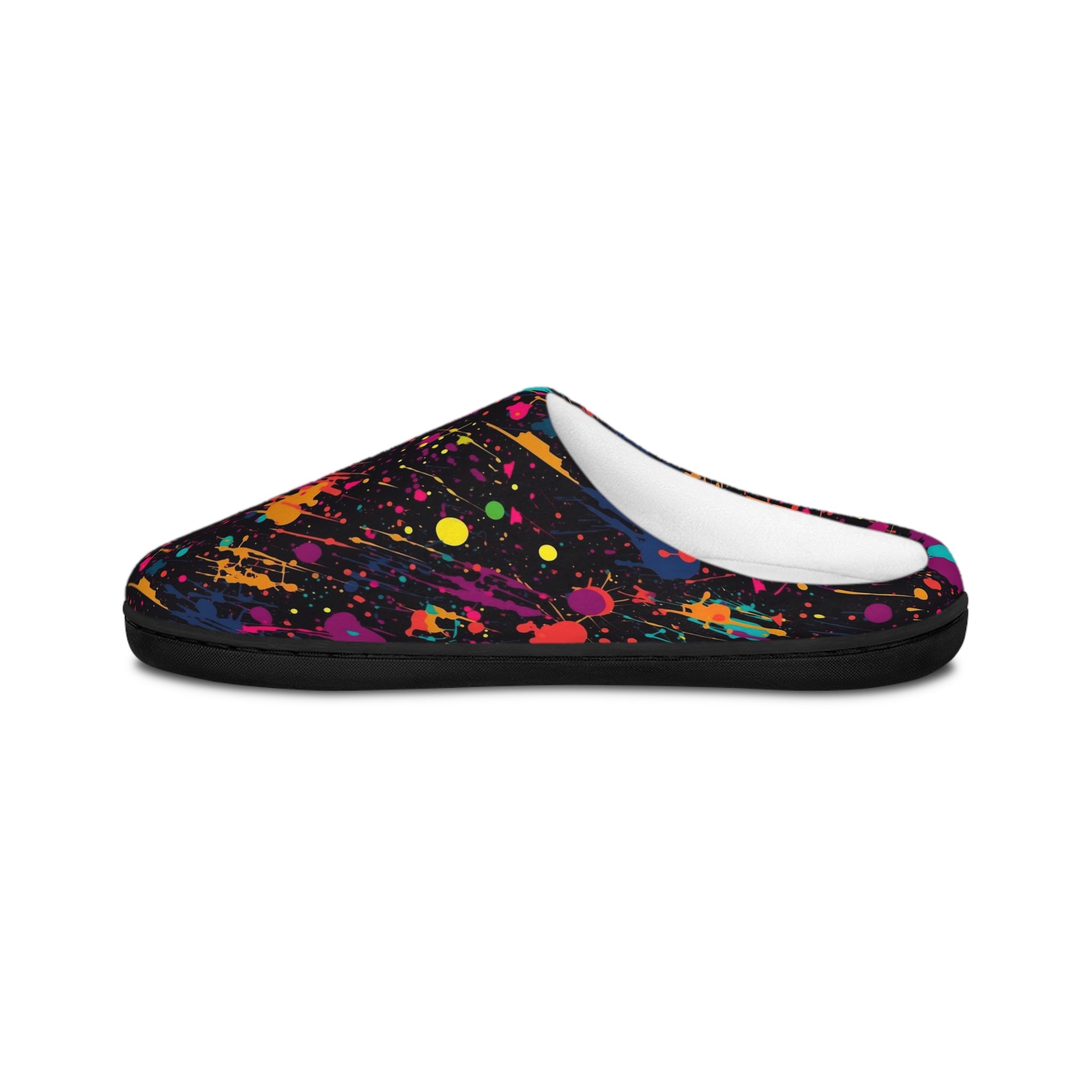 Men's Indoor Slippers (AOP) - Seamless Color Splatter Design 04