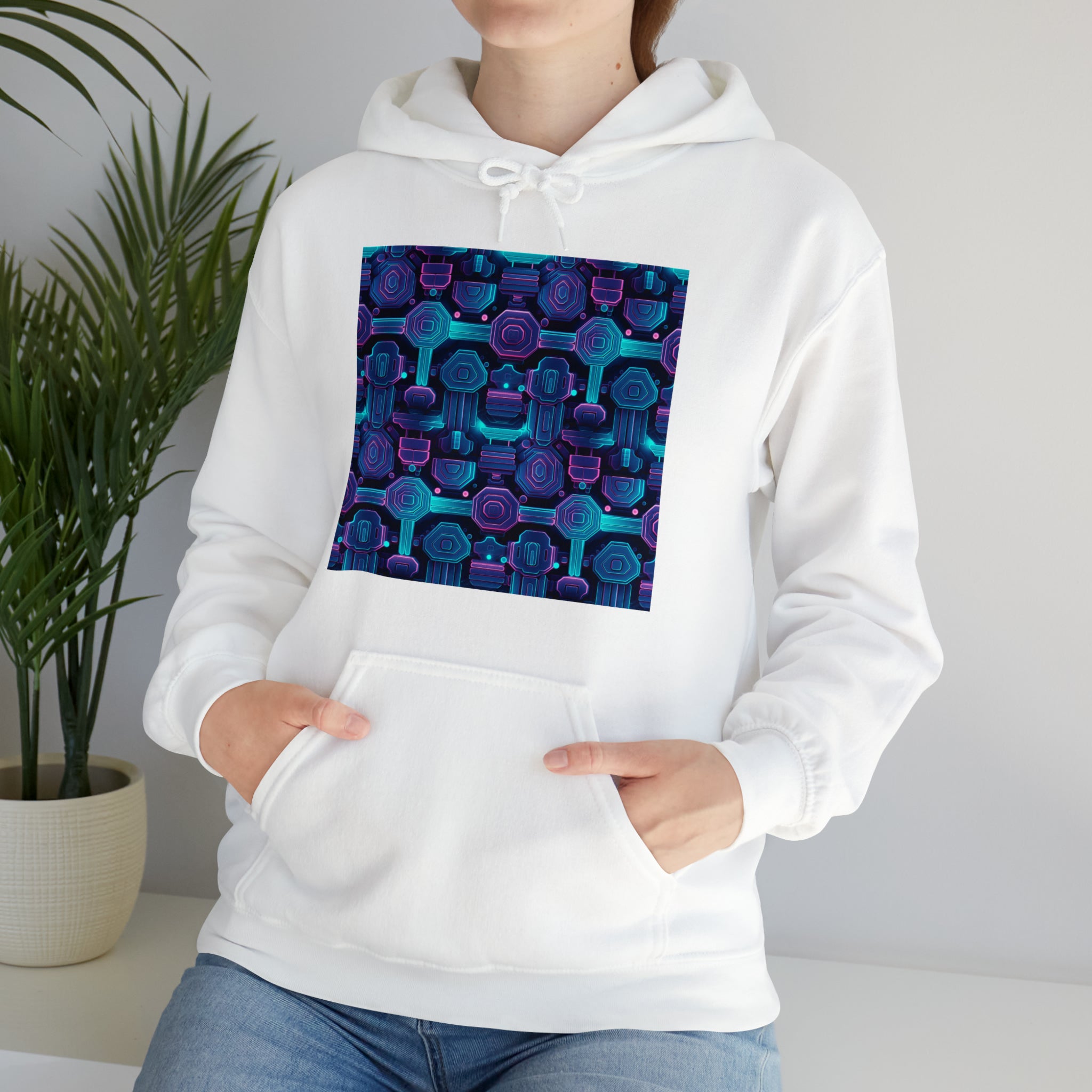 Unisex Heavy Blend™ Hooded Sweatshirt - Abstract Neon Designs 02