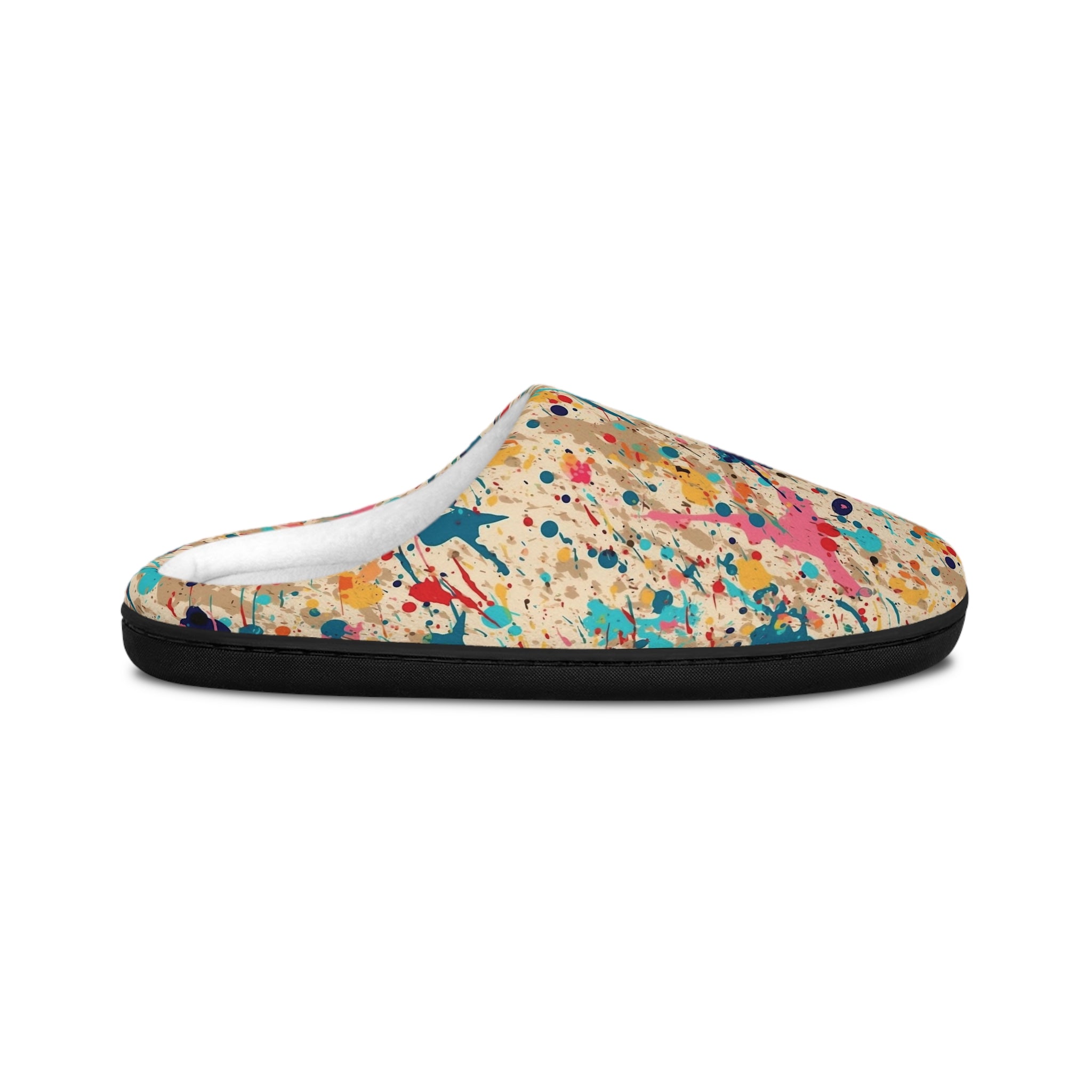Men's Indoor Slippers (AOP) - Seamless Color Splatter Design 05