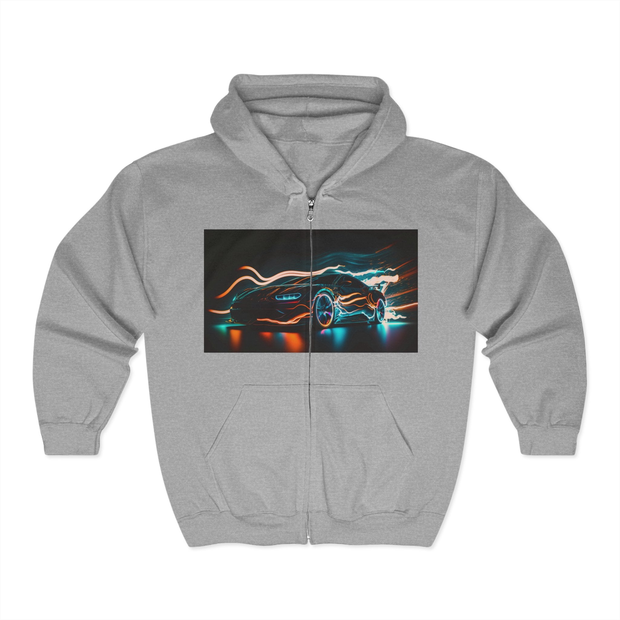 Unisex Heavy Blend™ Full Zip Hooded Sweatshirt - Neon Car 15