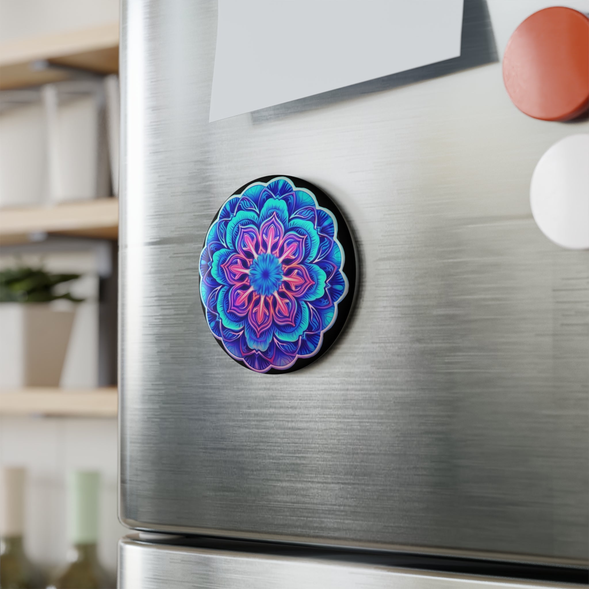 Button Magnet, Round (1 & 10 pcs) - Mandalas 28