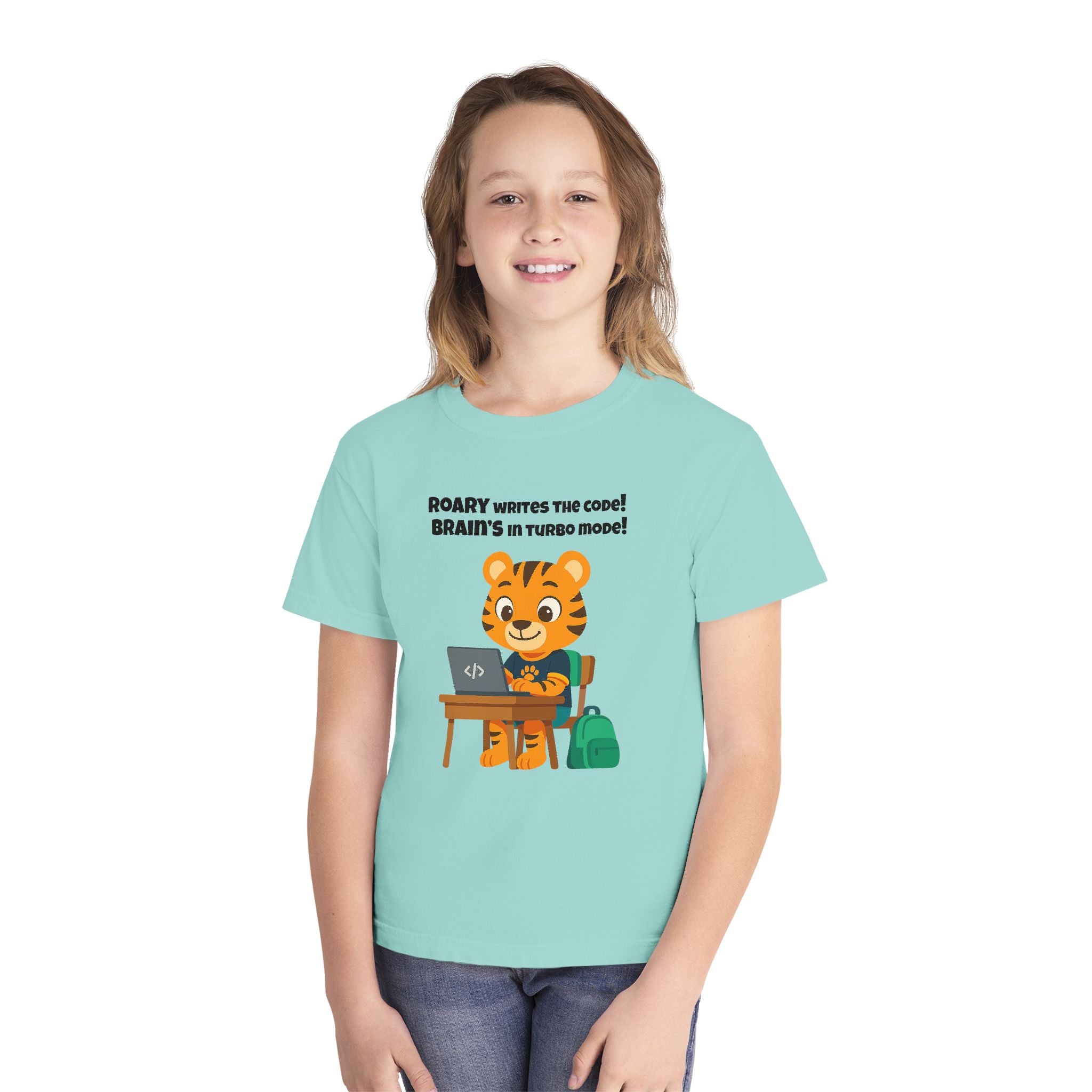 Youth Midweight Cotton Tee - Roary's Coding Time