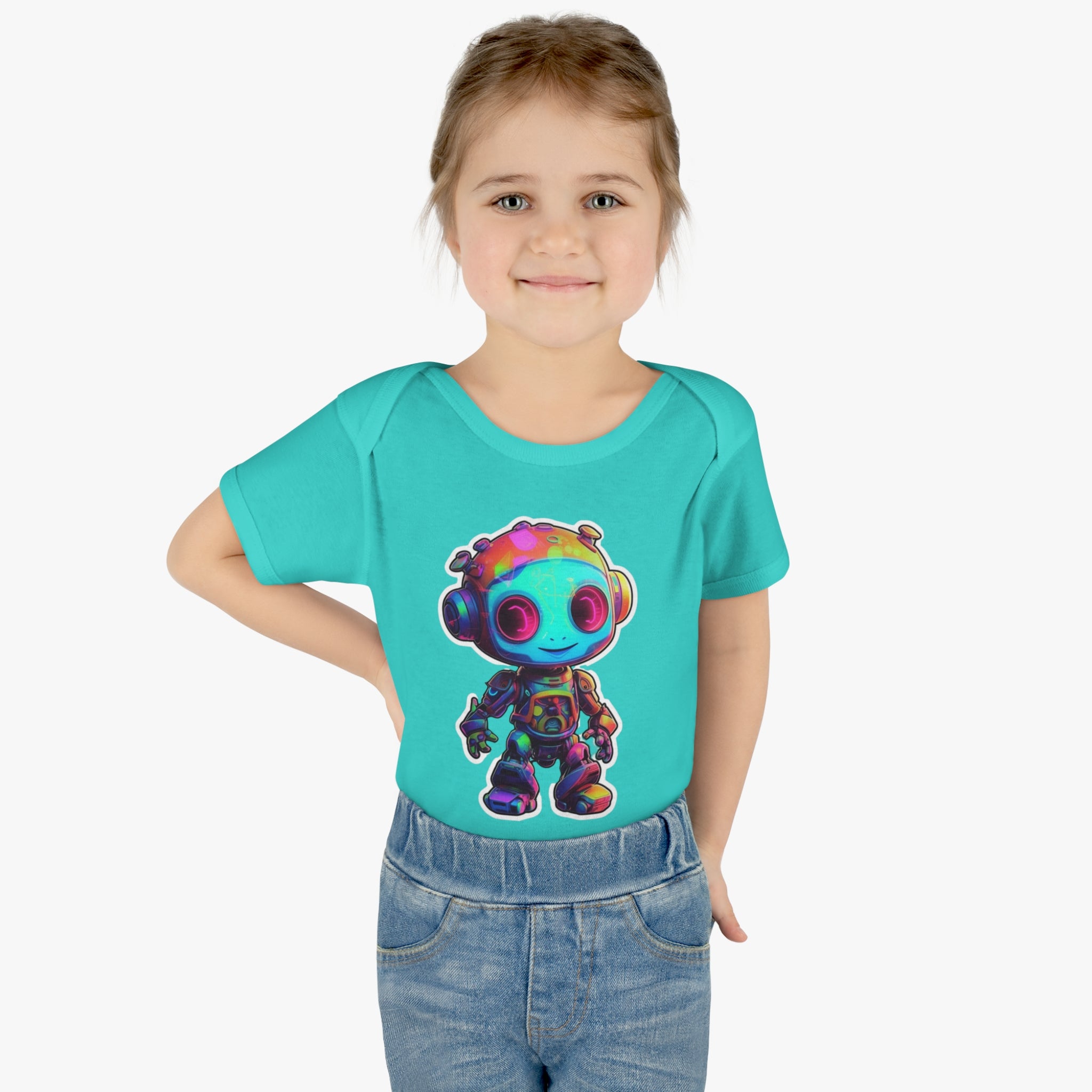 Infant Baby Rib Bodysuit - Chip, Robot Pop Art 07