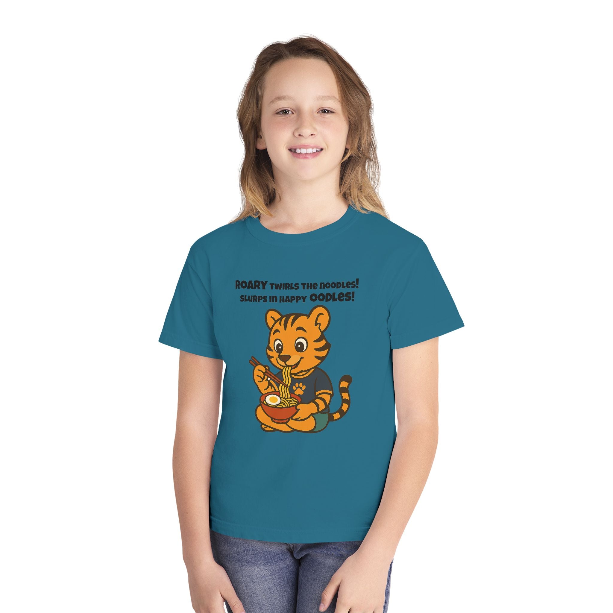 Youth Midweight Cotton Tee - Roary's Ramen Bowl