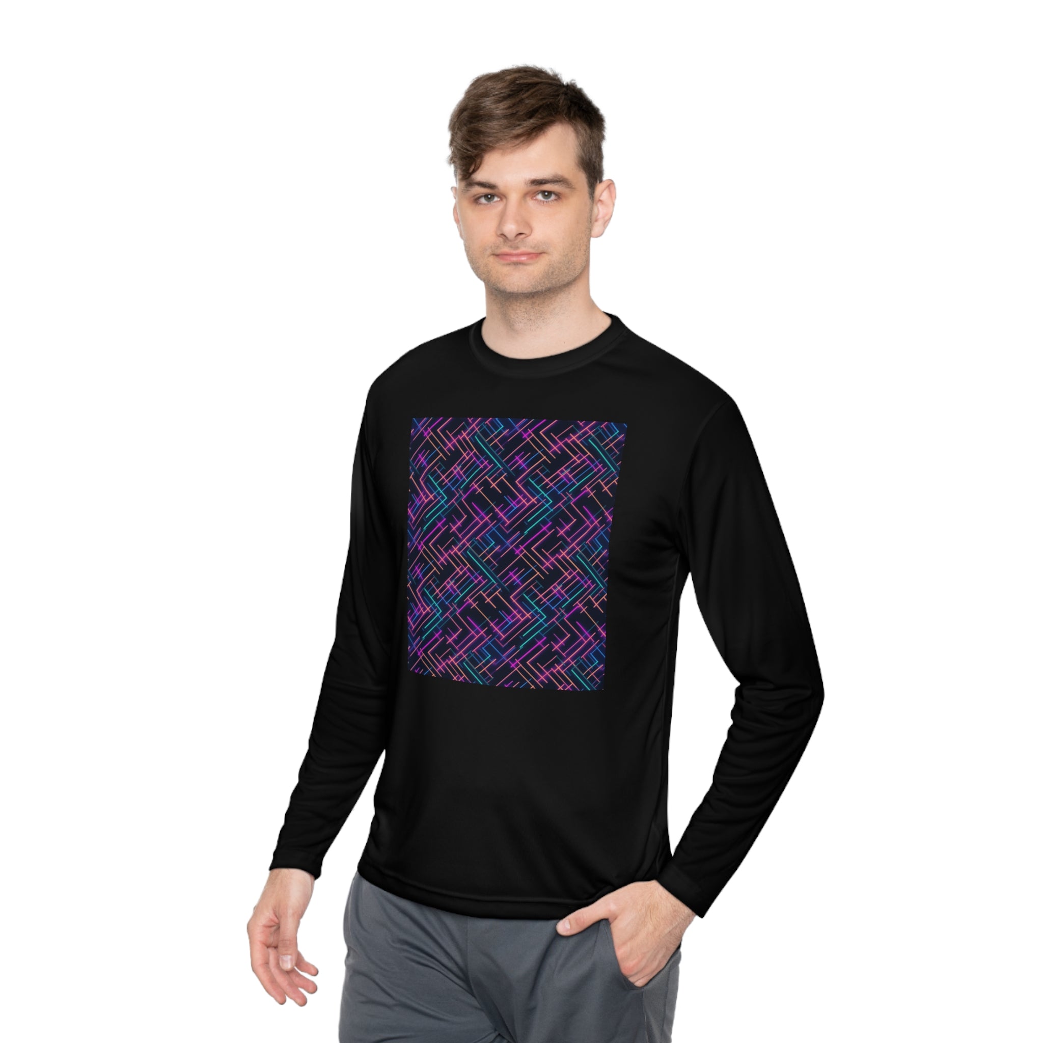 Unisex Lightweight Long Sleeve Tee (AOP) - Abstract Designs 05