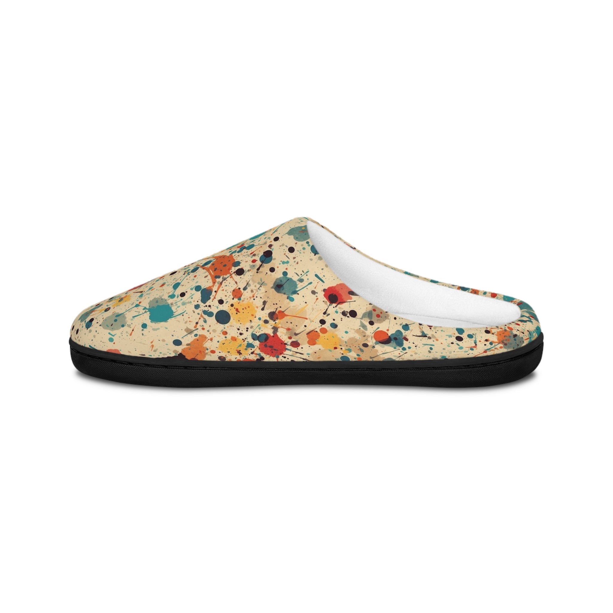 Men's Indoor Slippers (AOP) - Seamless Color Splatter Design 08
