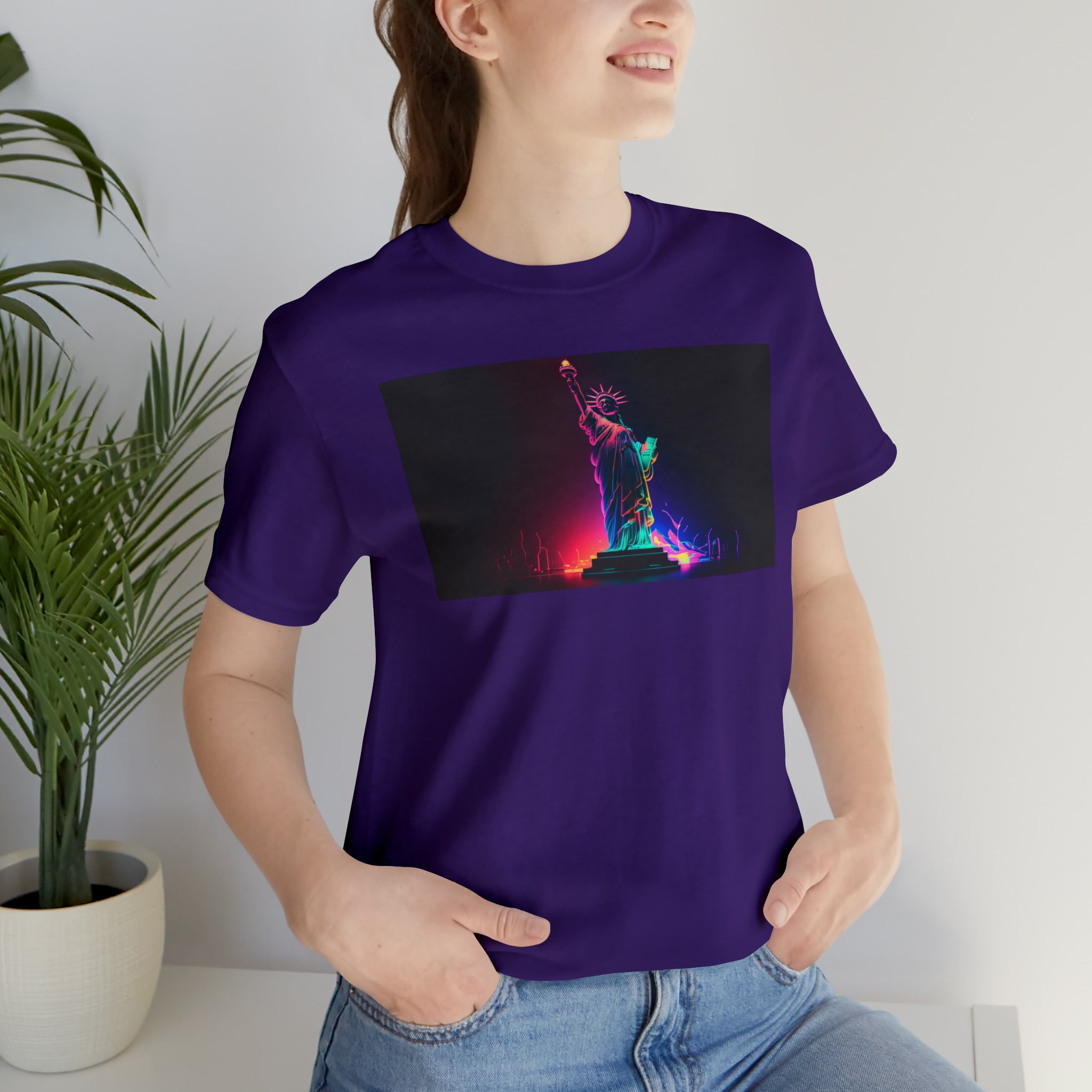 Unisex Jersey Short Sleeve Tee - Statue of Liberty, New York, USA