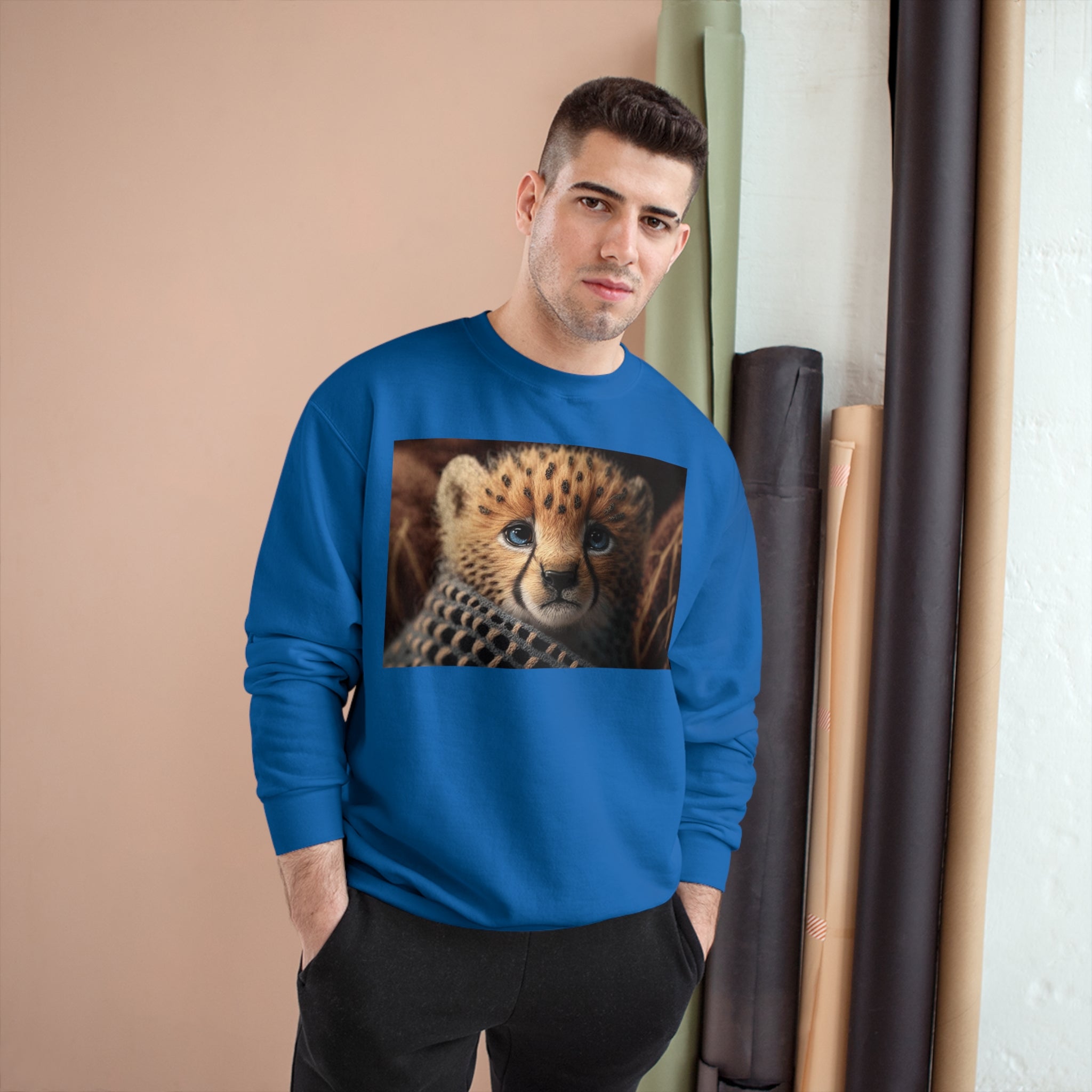 Champion Sweatshirt - Knit Animals, Cheetah Cub