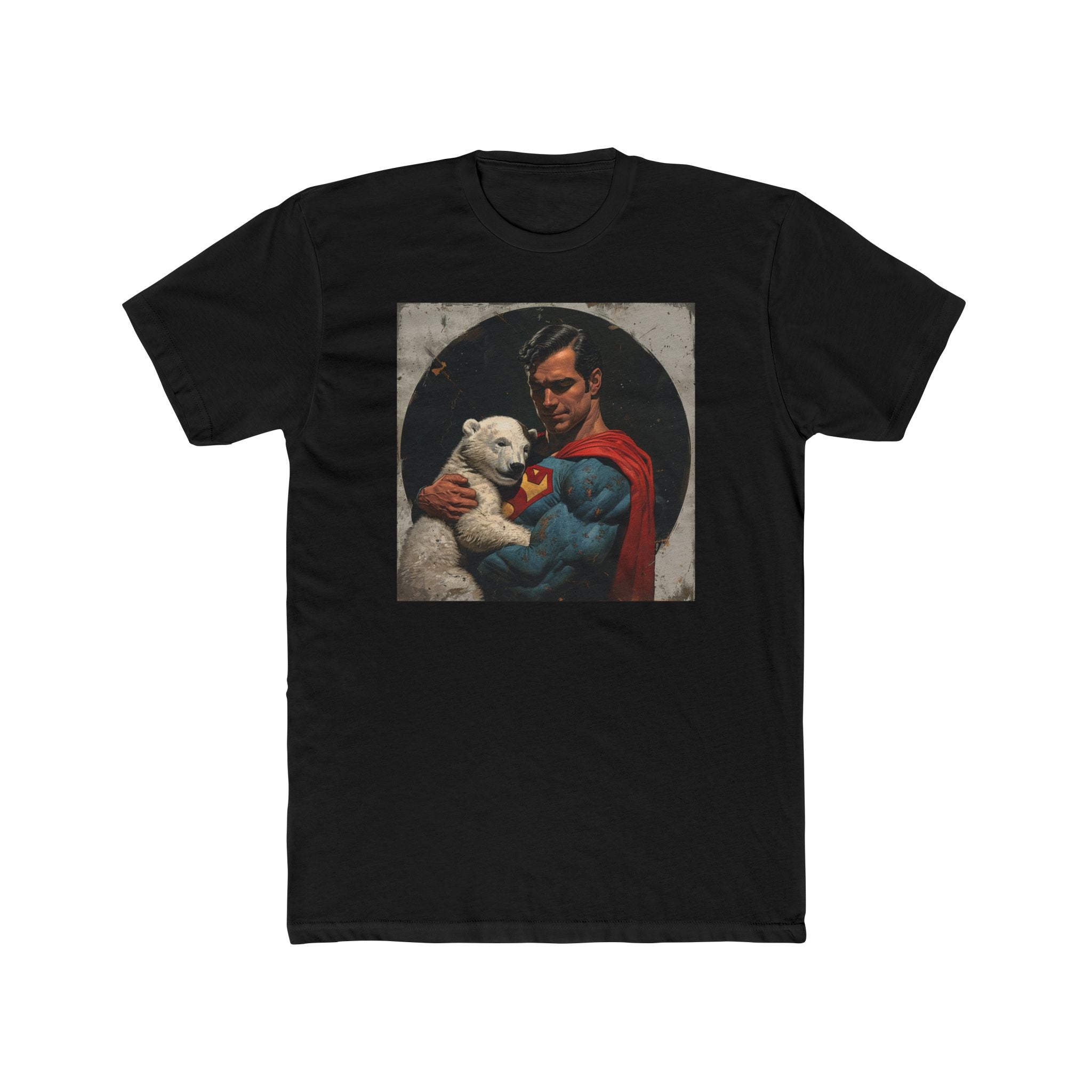 Men's Cotton Crew Tee - Superheroes Collection - Superman and polar bear cub