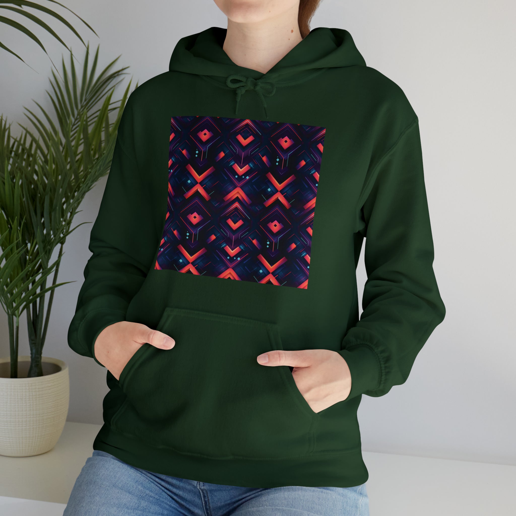 Unisex Heavy Blend™ Hooded Sweatshirt - Abstract Neon Designs 03