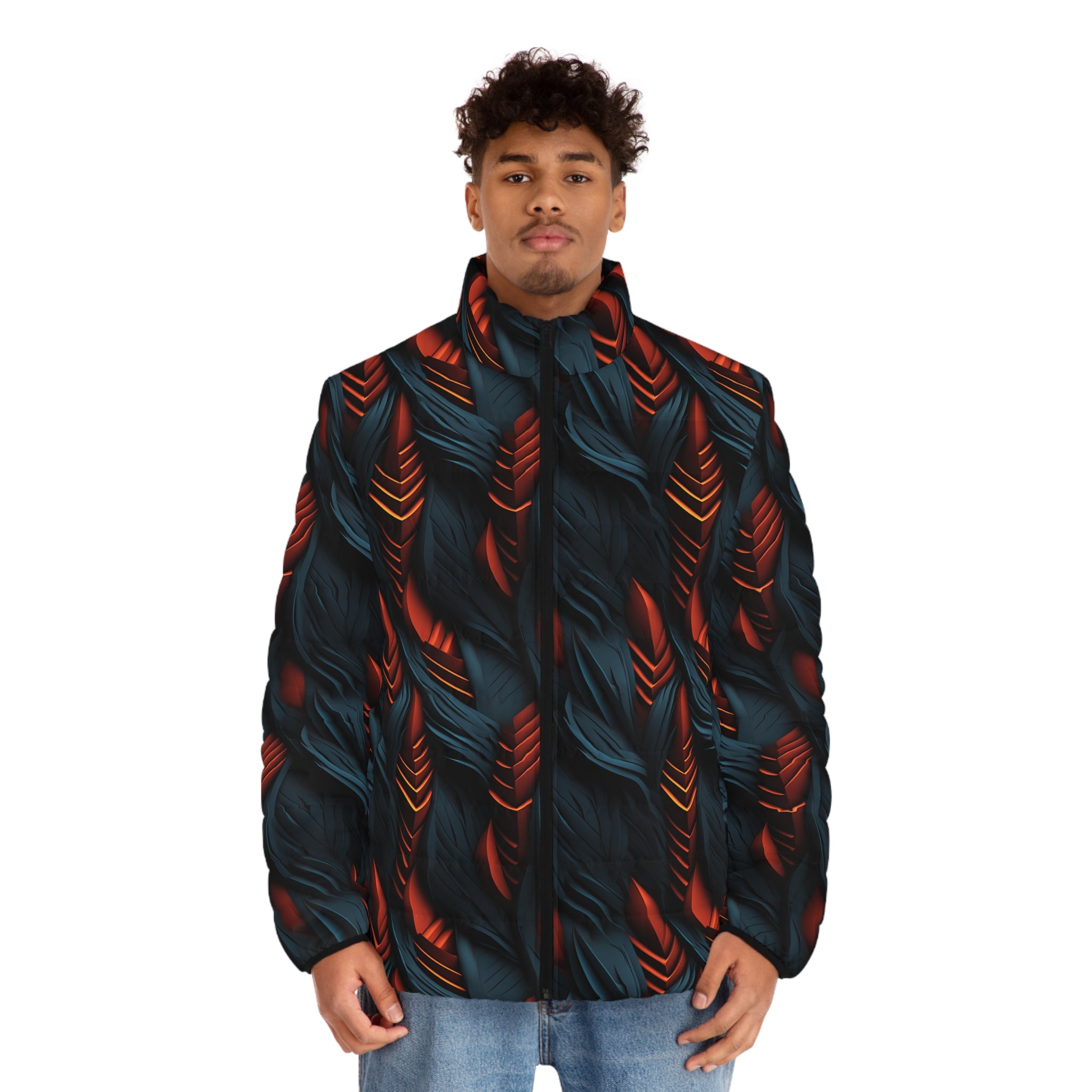Men's Puffer Jacket (AOP) - Abstract Designs 13