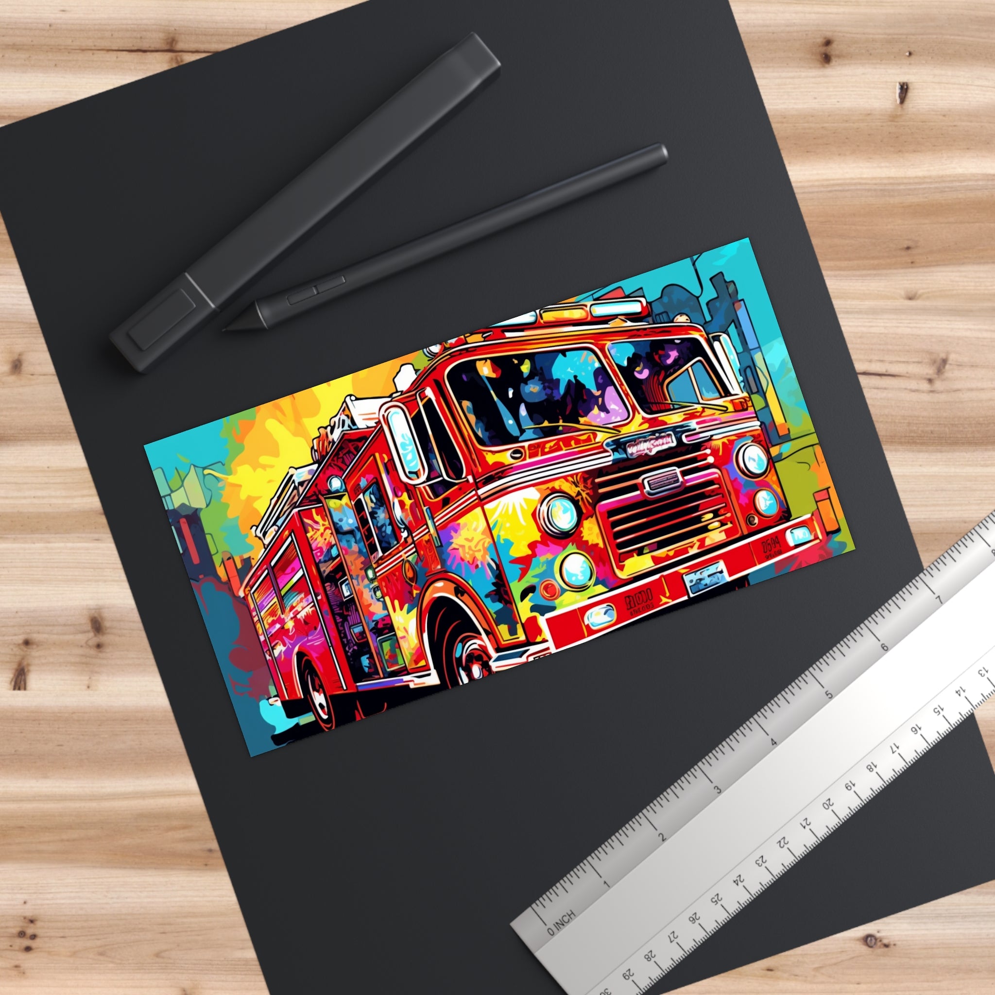 Bumper Stickers - Pop Art Designs, Fire Truck