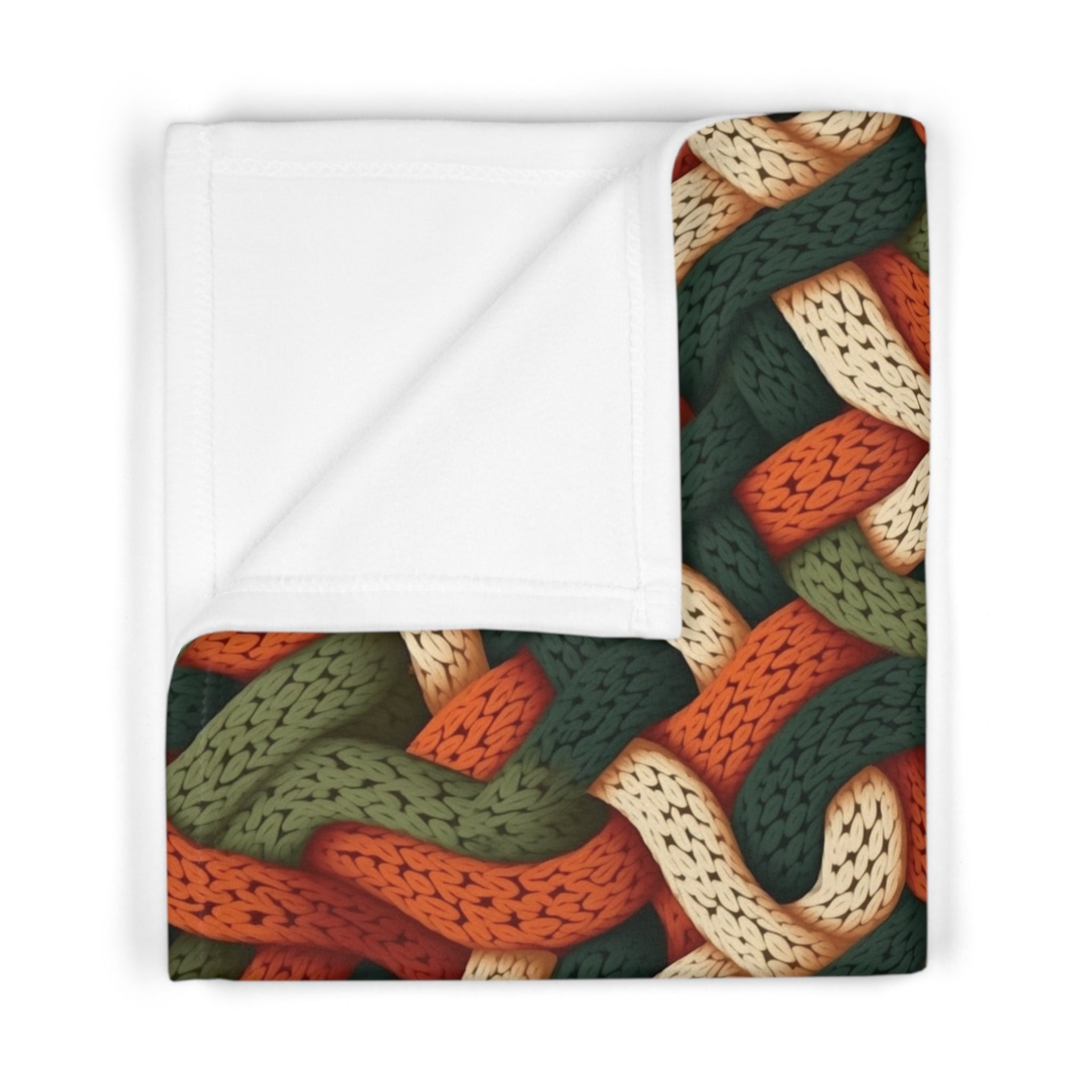 Soft Fleece Baby Blanket (AOP) - Seamless Knit Art 06