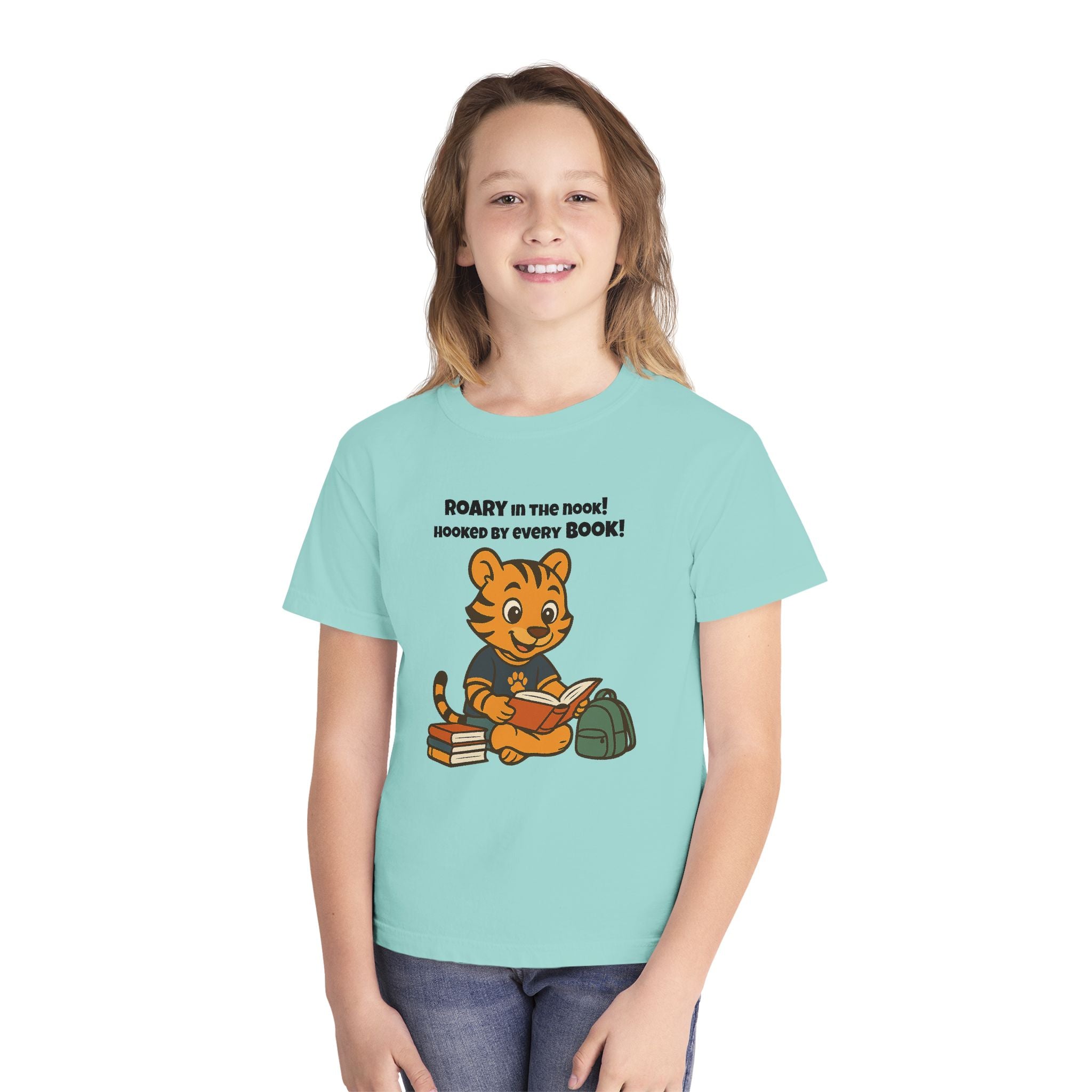 Youth Midweight Cotton Tee - Roary's Adventures in the Library