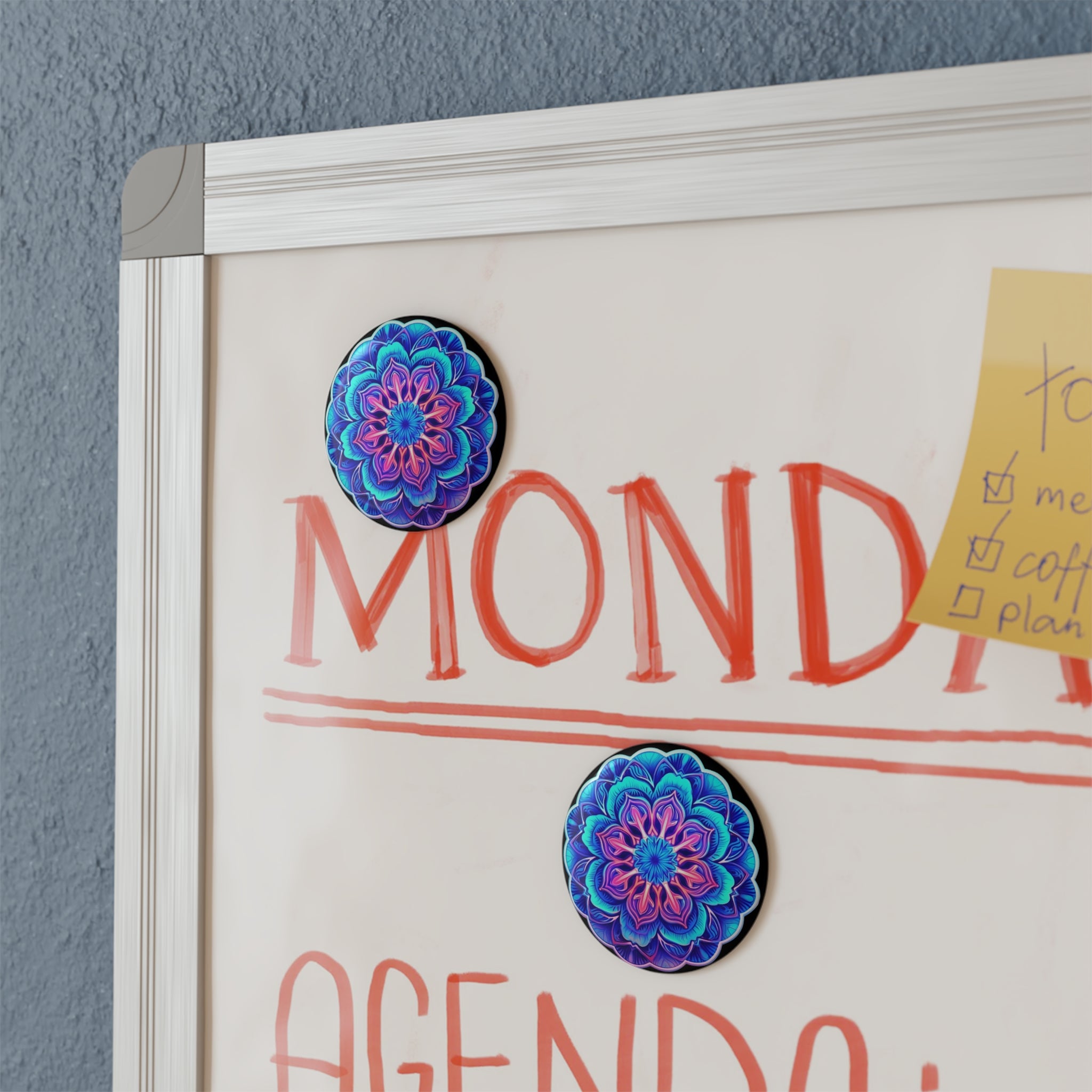 Button Magnet, Round (1 & 10 pcs) - Mandalas 28