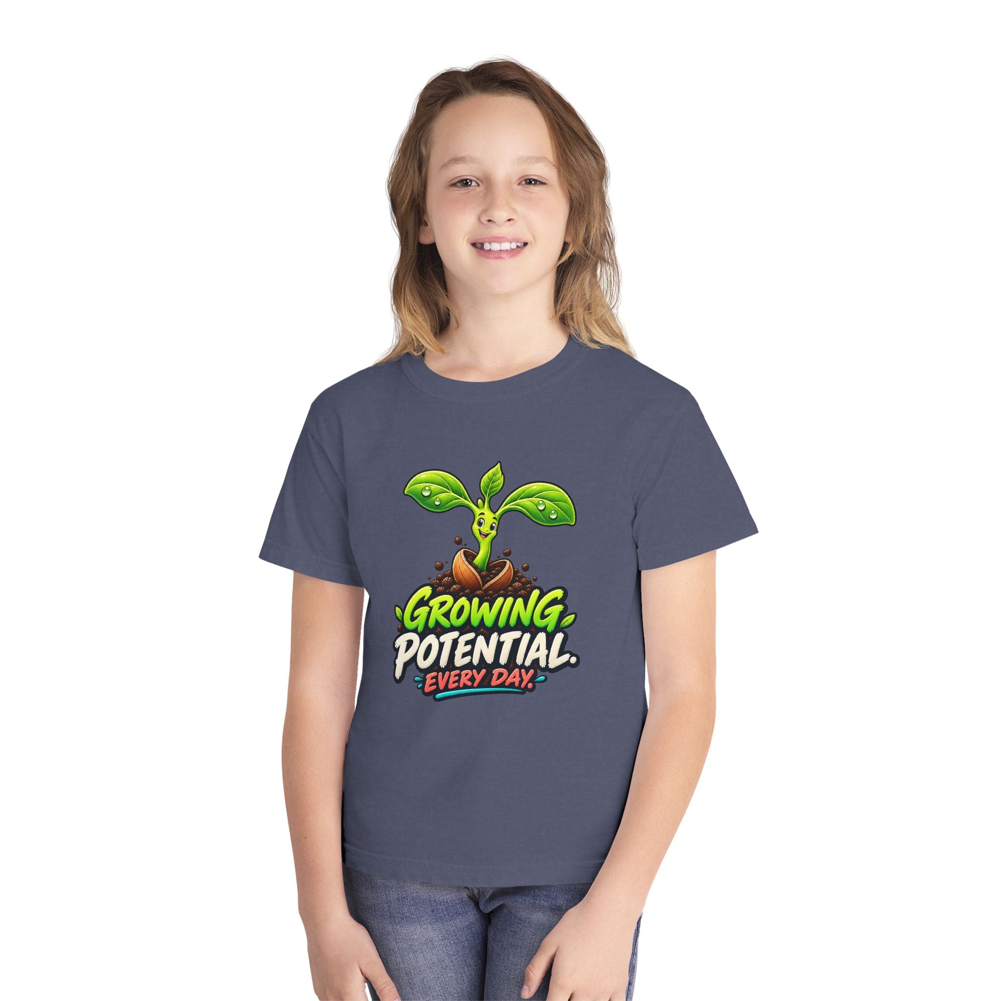Youth Midweight Cotton Tee - Growing Seedling