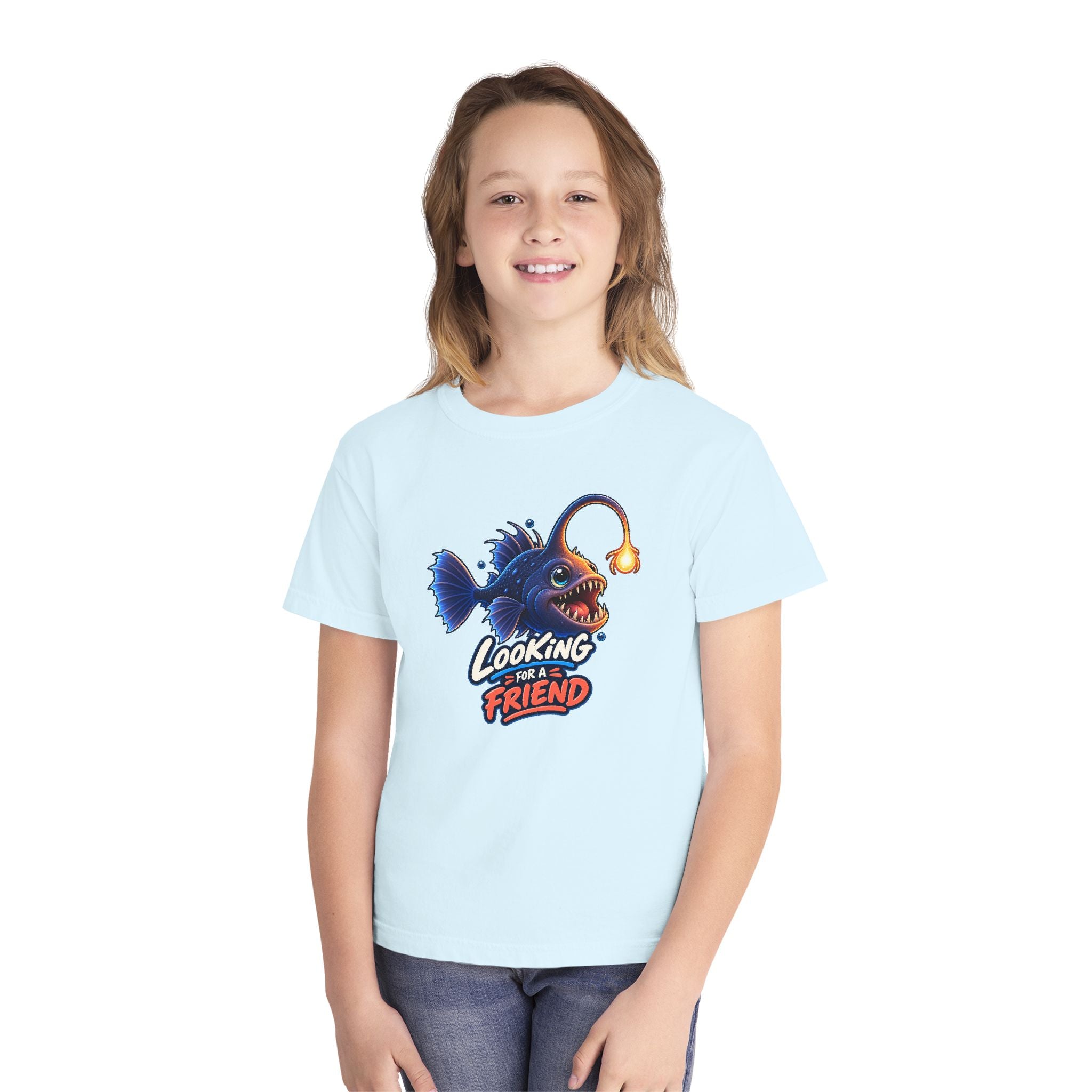 Youth Midweight Cotton Tee - Science collection - Angler Fish looking for a Friend