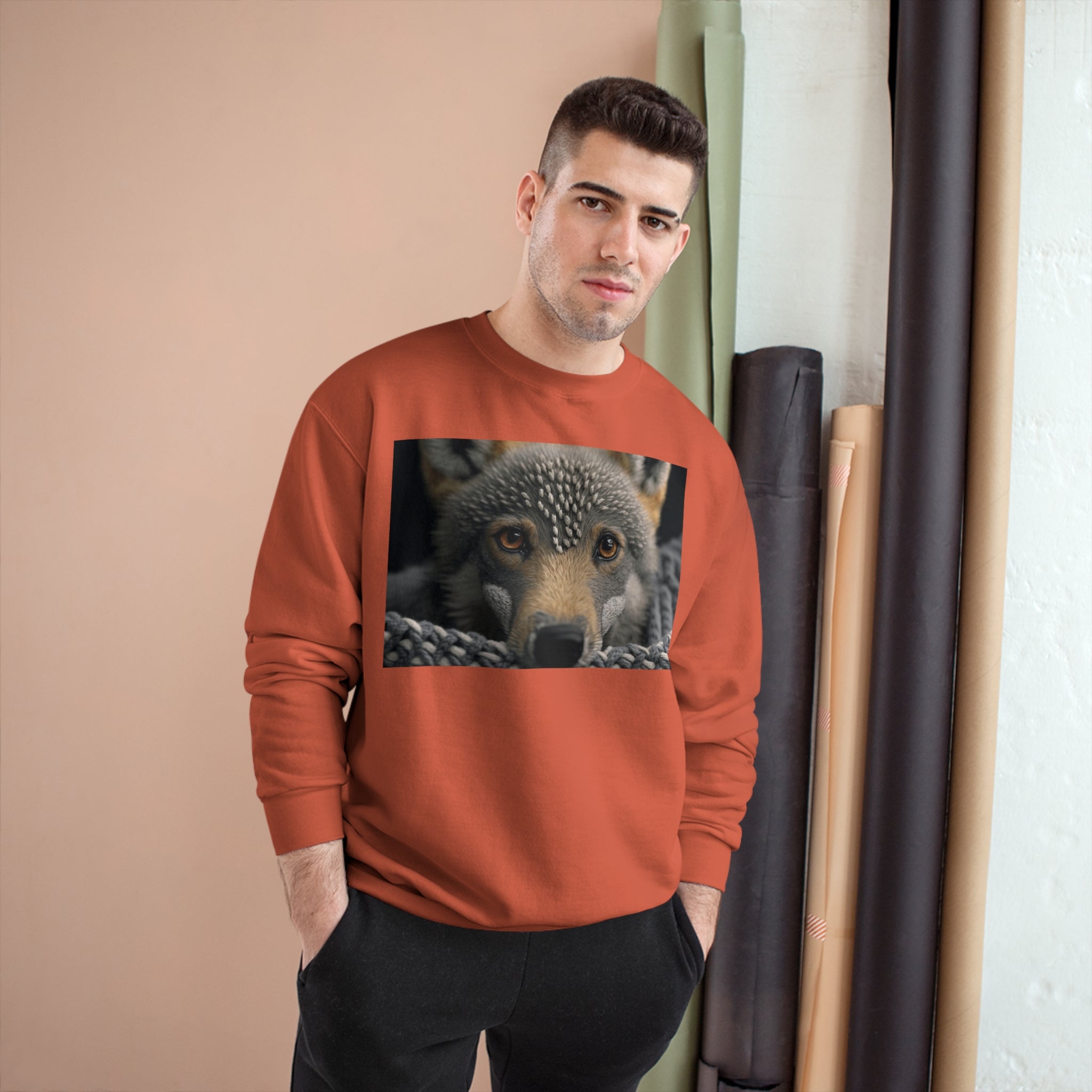 Champion Sweatshirt - Knit Animals, Wolf Pup