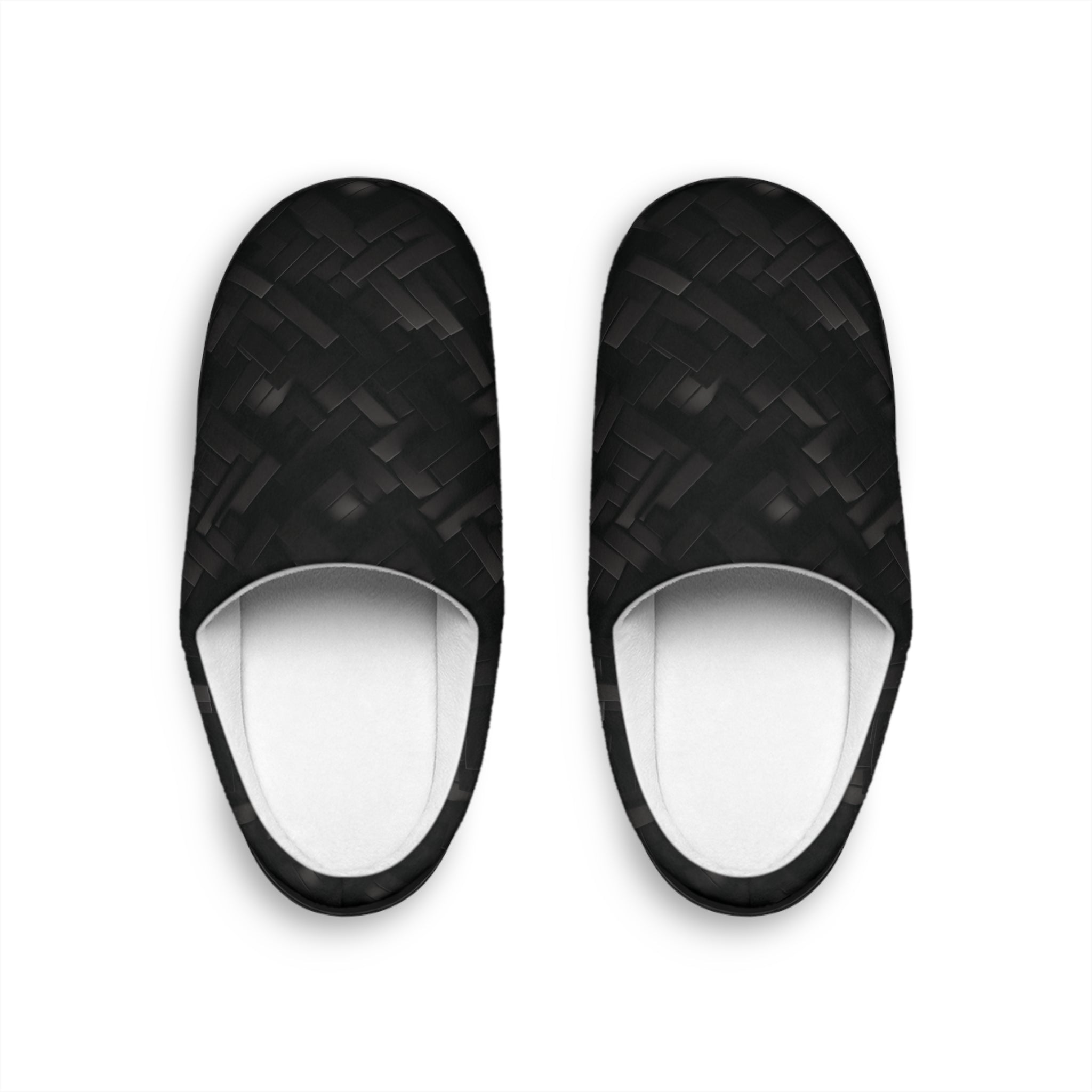 Men's Indoor Slippers (AOP) - Seamless Black Noir Design