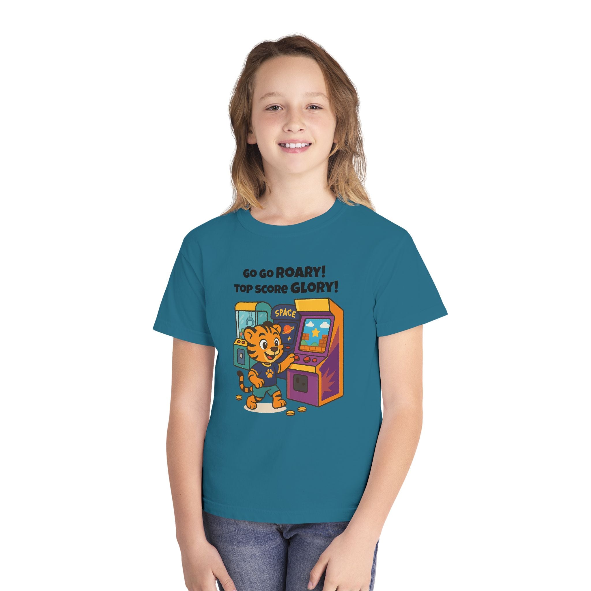 Youth Midweight Cotton Tee - Roary's Adventures at the Arcade