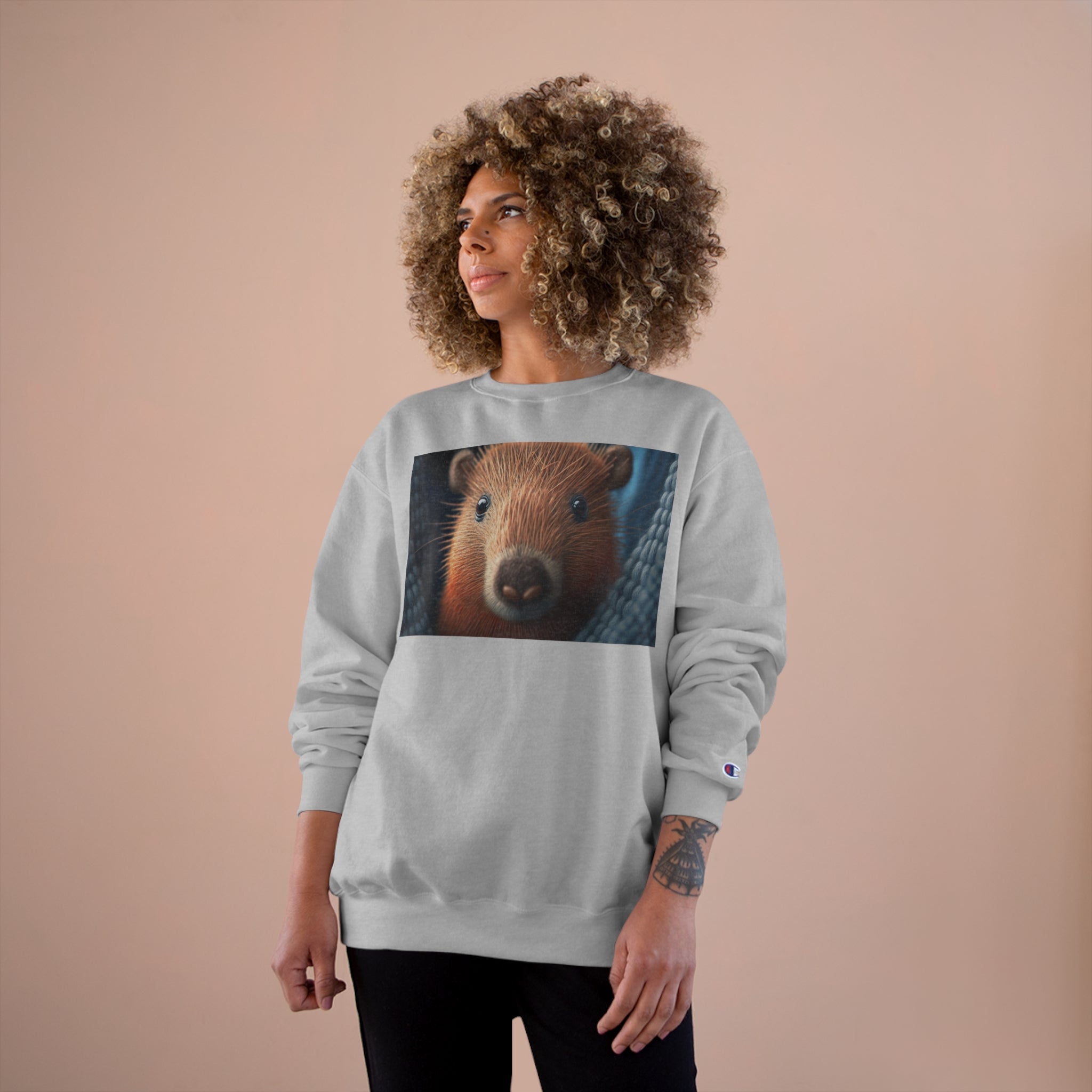 Champion Sweatshirt - Knit Animals, Capybara Pup