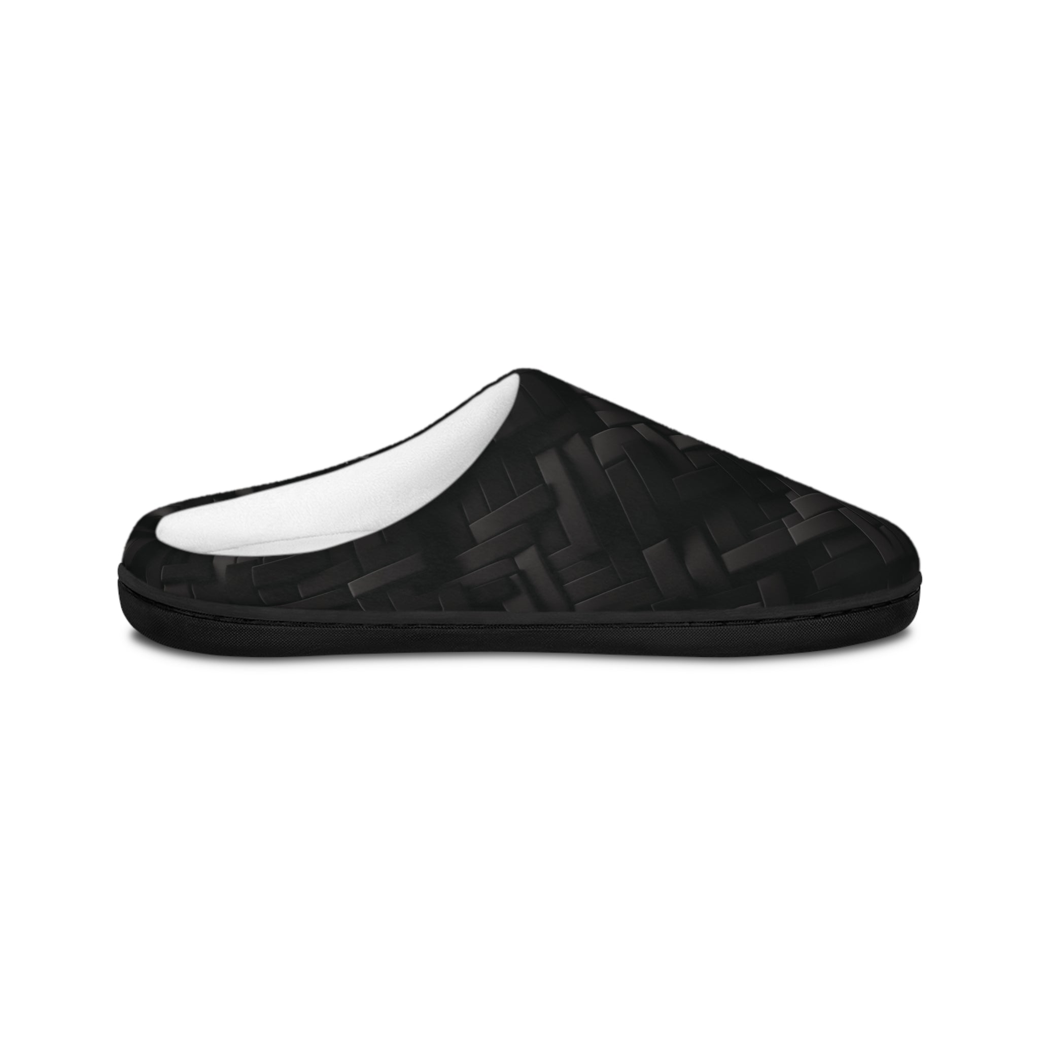 Men's Indoor Slippers (AOP) - Seamless Black Noir Design