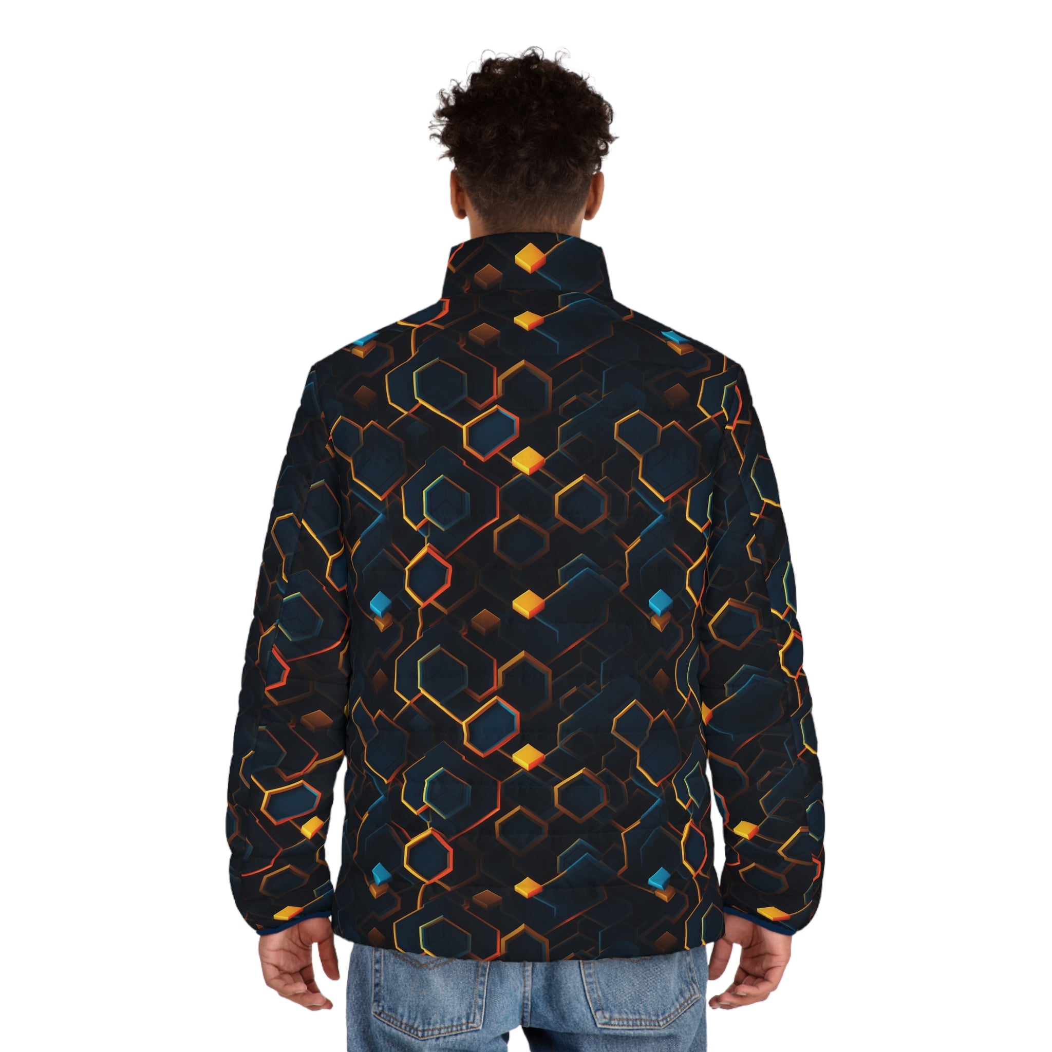Men's Puffer Jacket (AOP) - Abstract Designs 01
