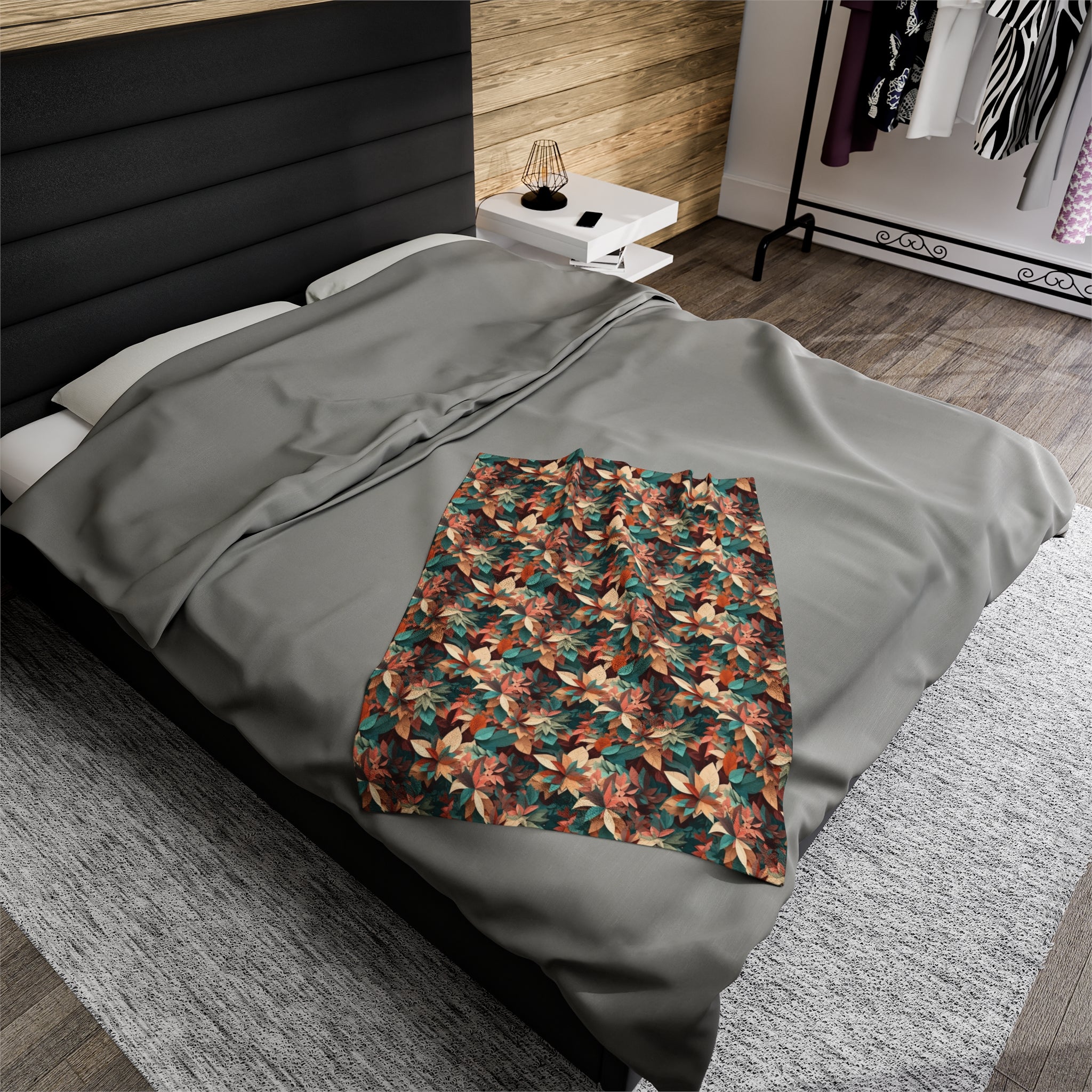 Velveteen Plush Blanket (AOP) - Seamless Abstract Designs 04