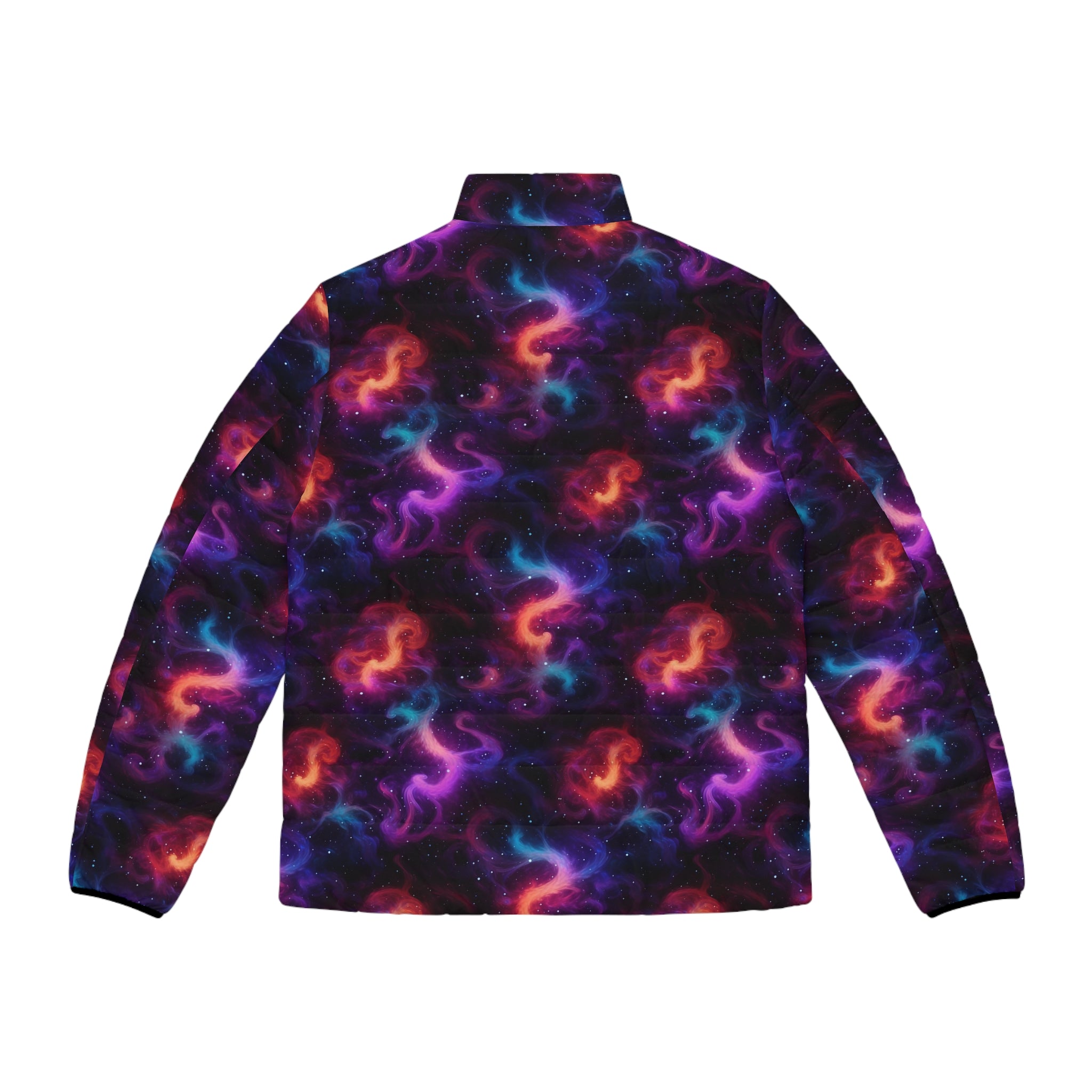 Men's Puffer Jacket (AOP) - Digital Galaxies 04