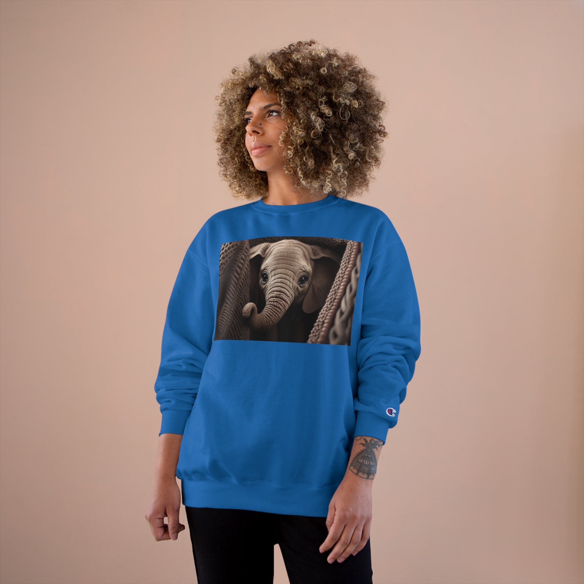 Champion Sweatshirt - Knit Animals, Elephant Calf