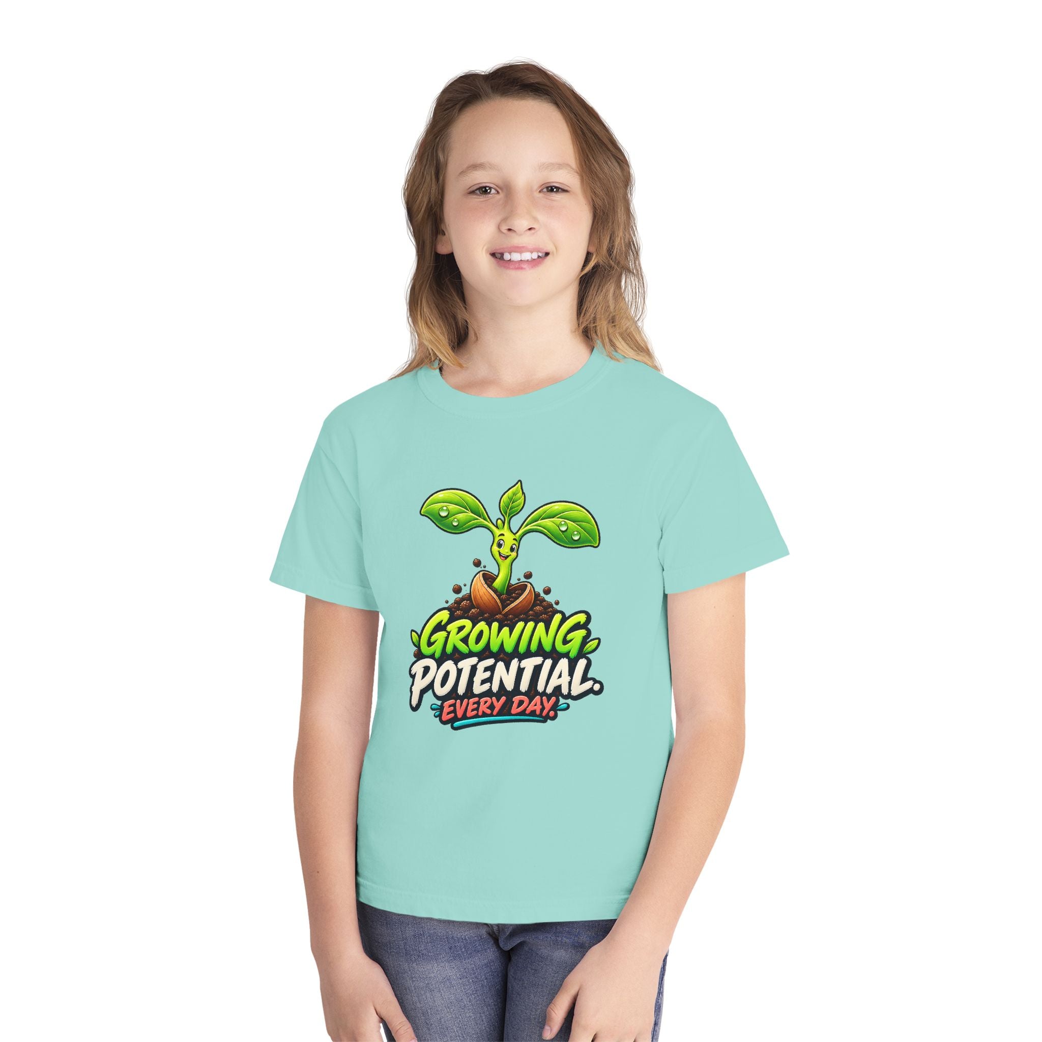Youth Midweight Cotton Tee - Growing Seedling