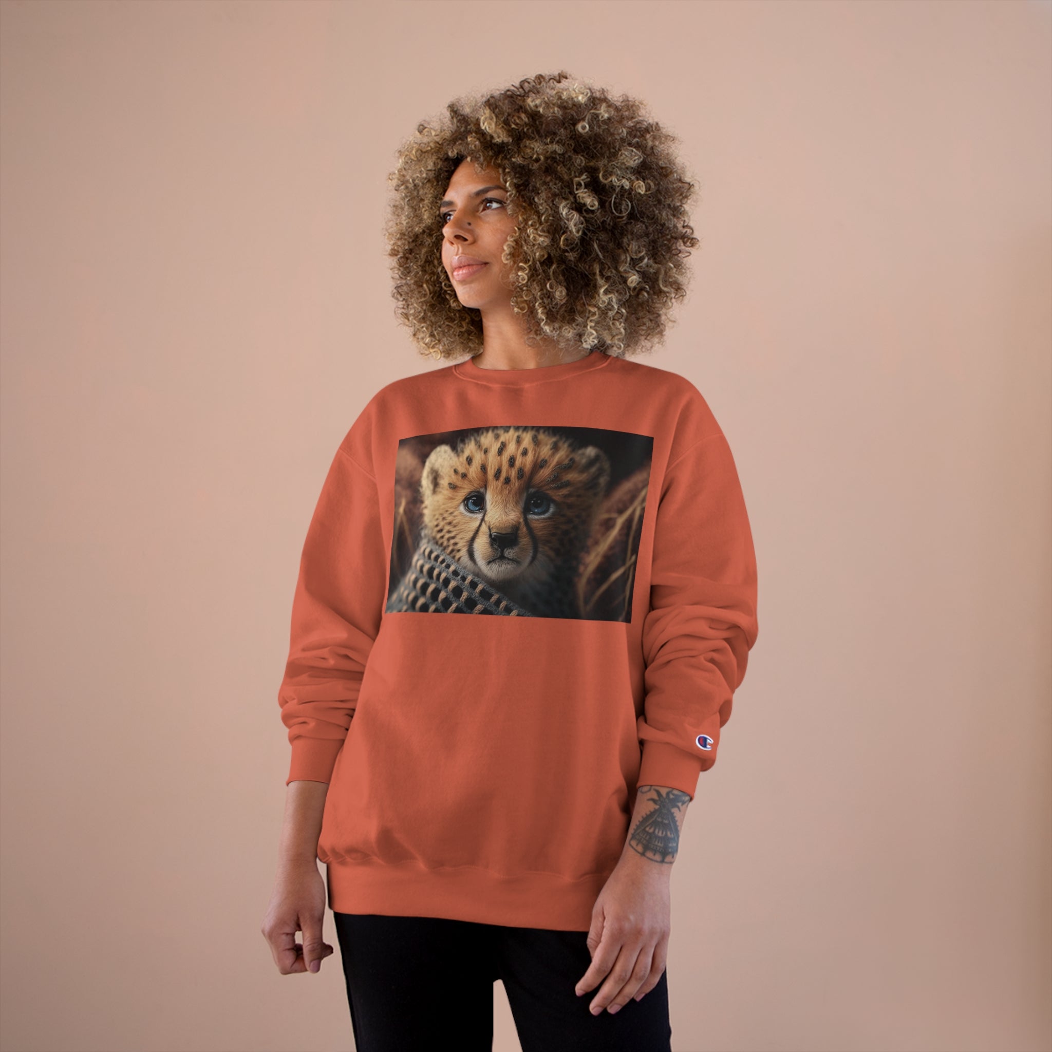 Champion Sweatshirt - Knit Animals, Cheetah Cub