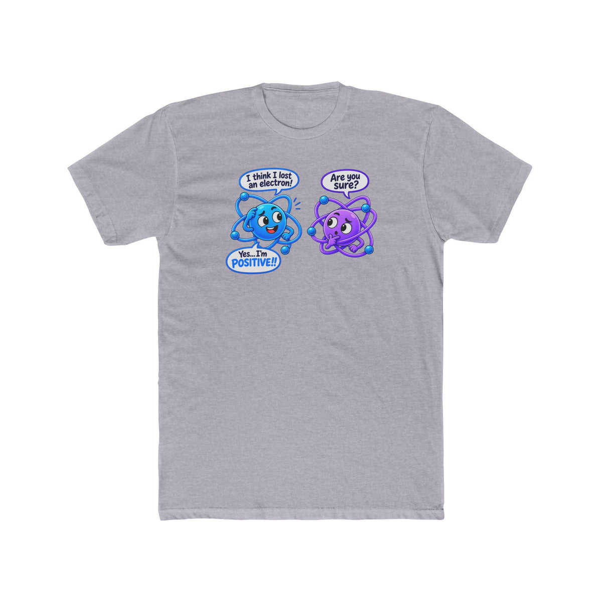 Atomic Conversation, a Science design, on a men's cotton crew tee