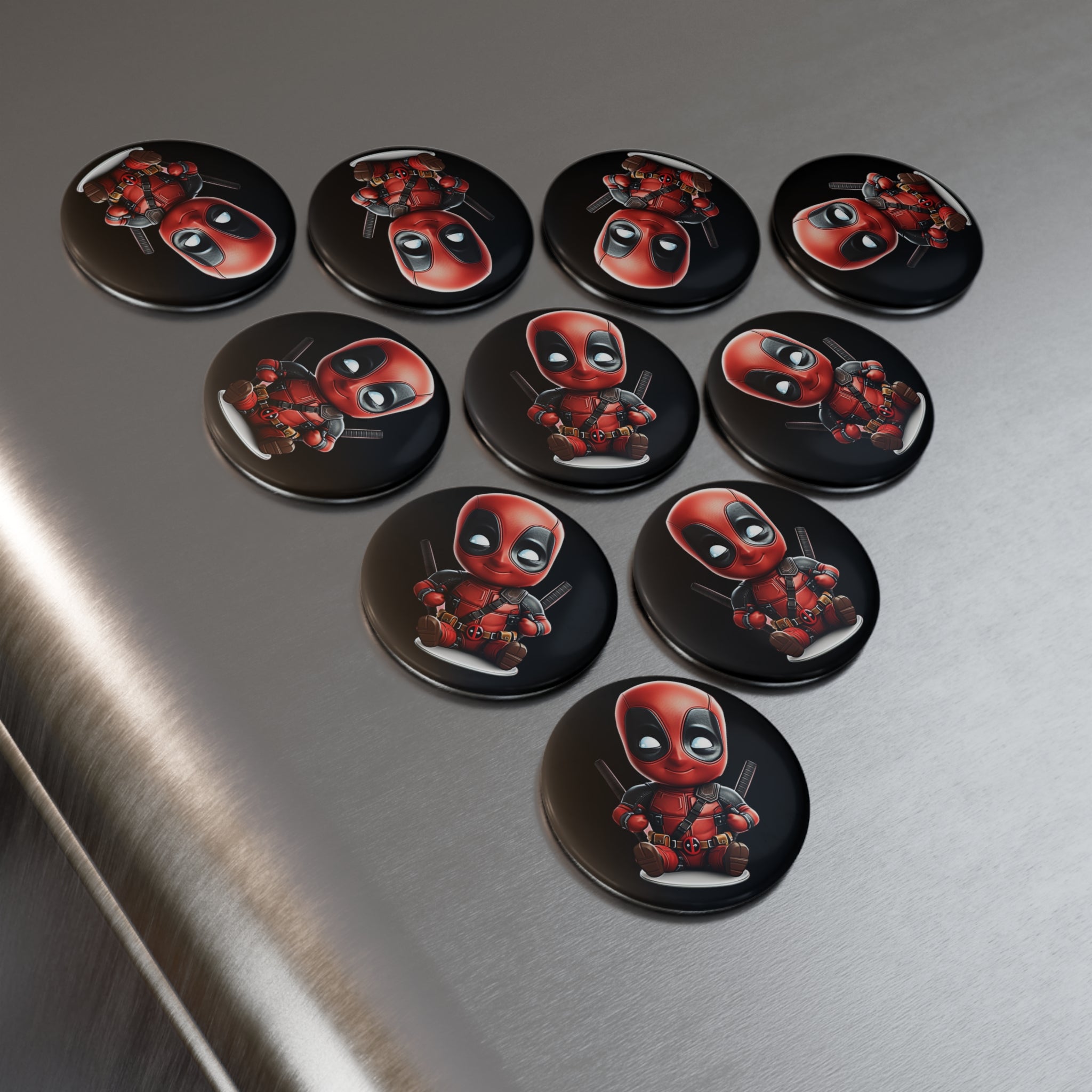 Button Magnet, Round (1 & 10 pcs) - Baby Deadpool 02