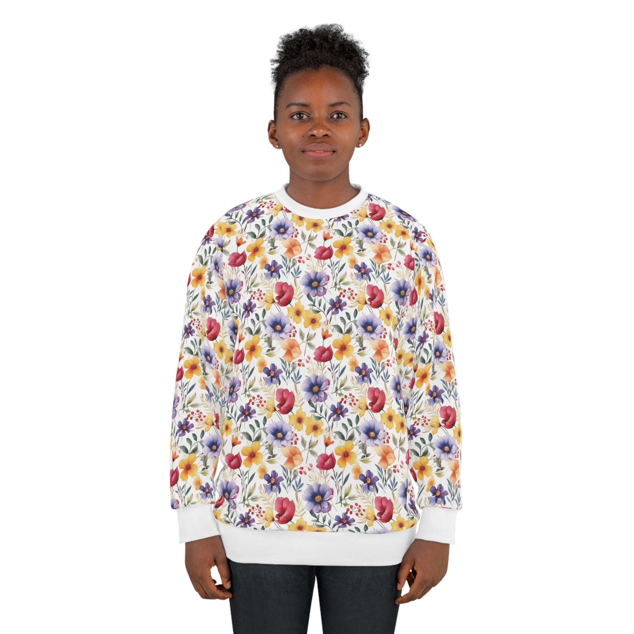 Unisex Sweatshirt (AOP) - Seamless Watercolor Designs 05