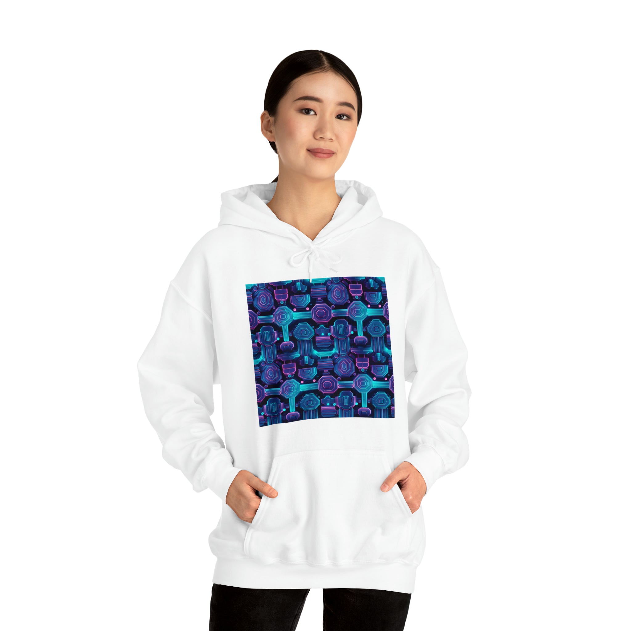 Unisex Heavy Blend™ Hooded Sweatshirt - Abstract Neon Designs 02