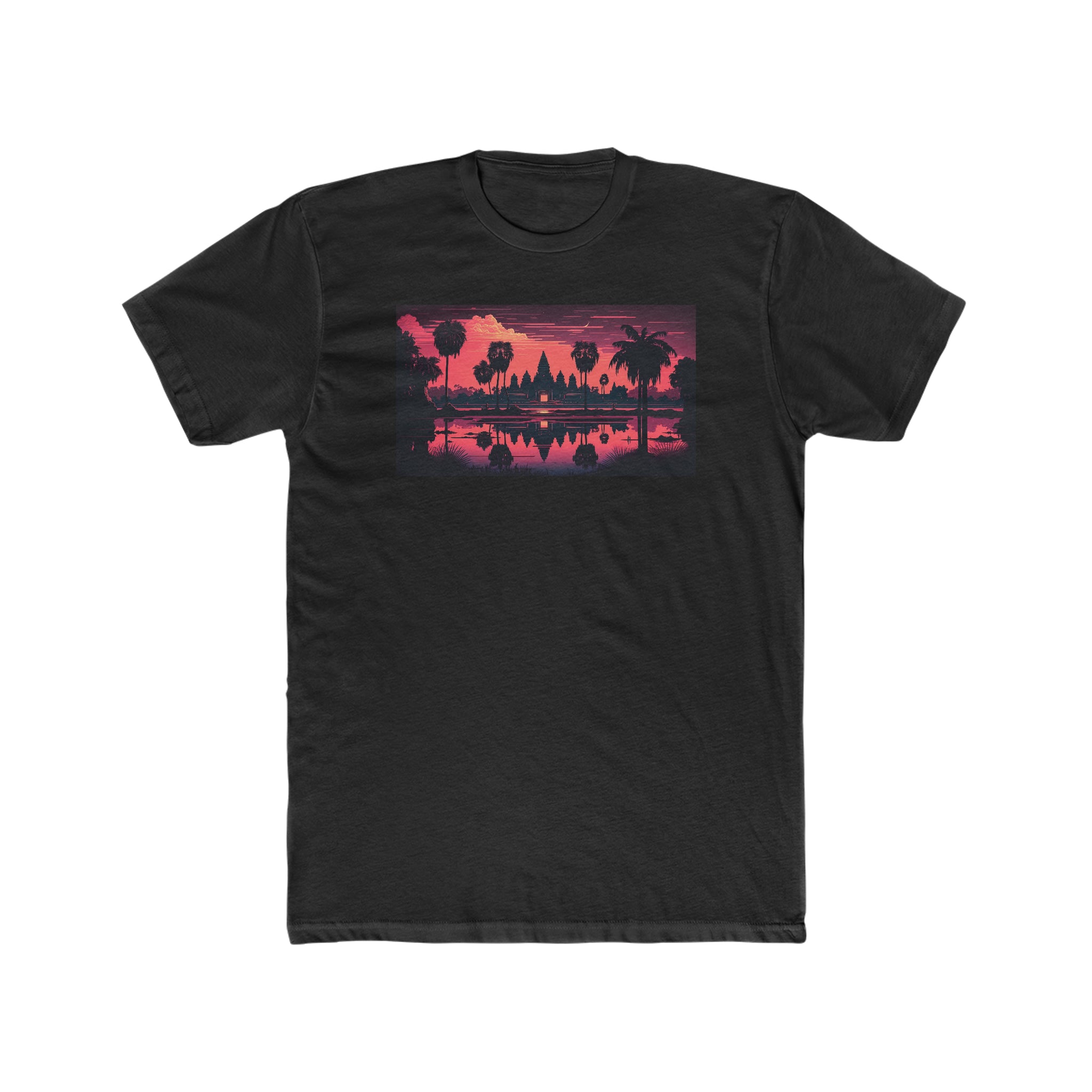 Men's Cotton Crew Tee - Fantasy Art - Angkor Wat