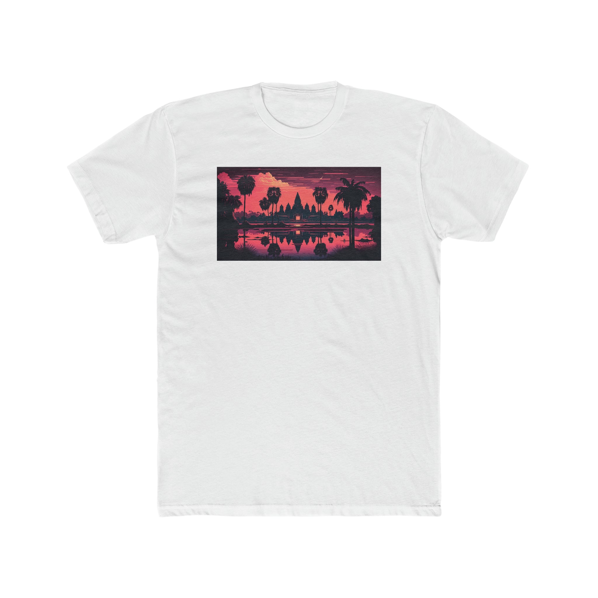 Men's Cotton Crew Tee - Fantasy Art - Angkor Wat