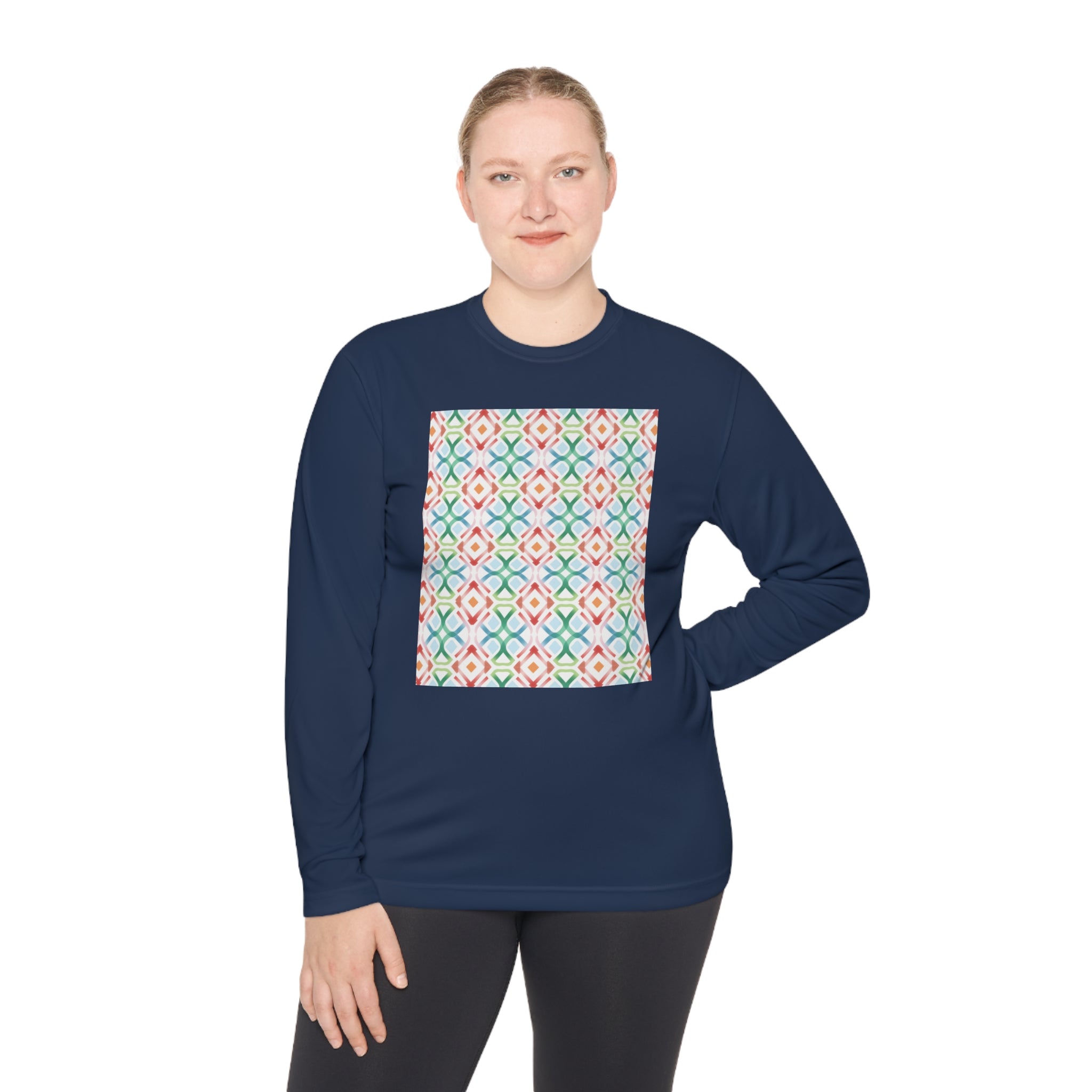 Unisex Lightweight Long Sleeve Tee (AOP) - Abstract Designs 09