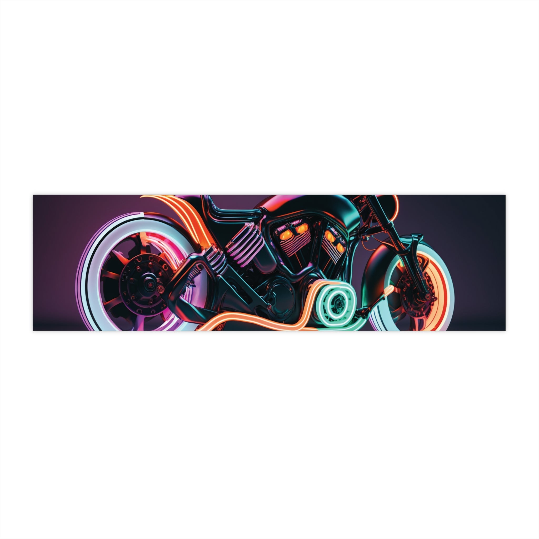 Bumper Stickers - Neon Motorcycle Design 05
