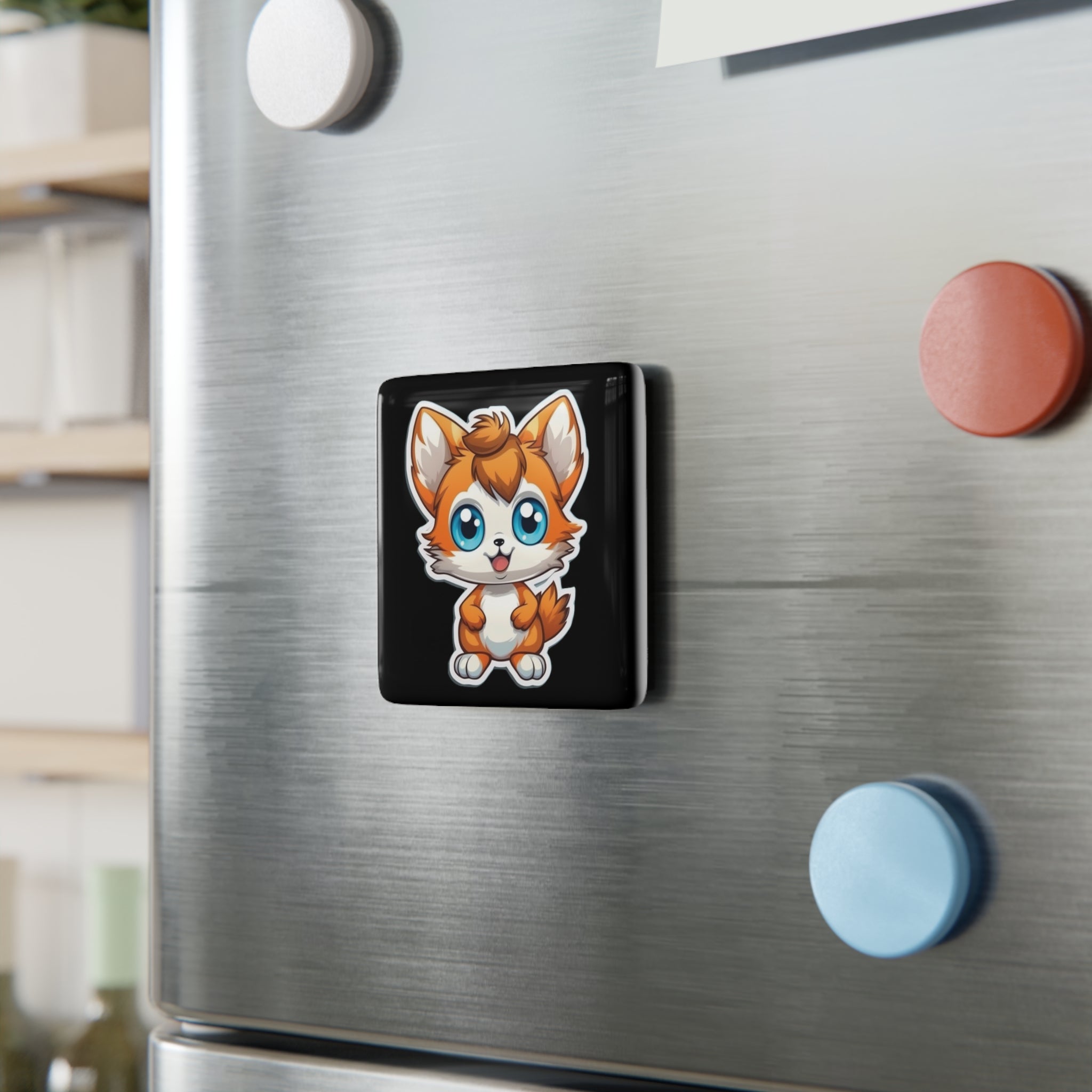 Porcelain Magnet, Square - Adorable Mascots 01