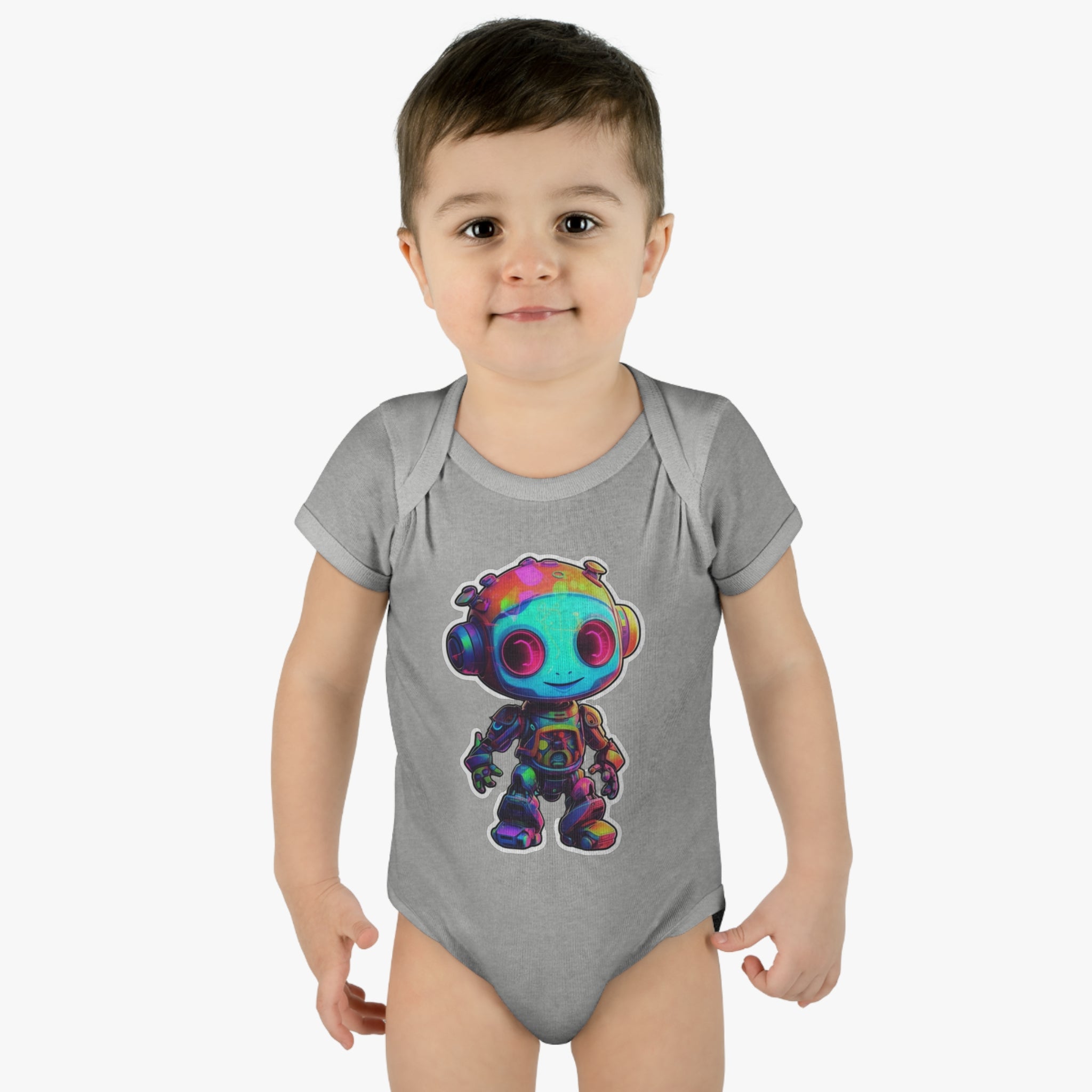 Infant Baby Rib Bodysuit - Chip, Robot Pop Art 07